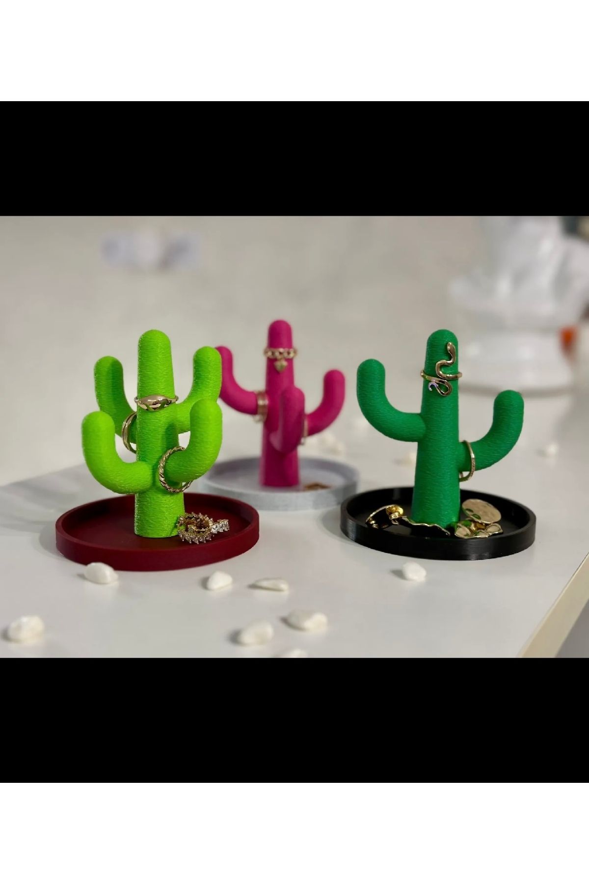 Wuun Store Kaktüs Takı Standı Dekoratif Takı Organizeri Yeşil