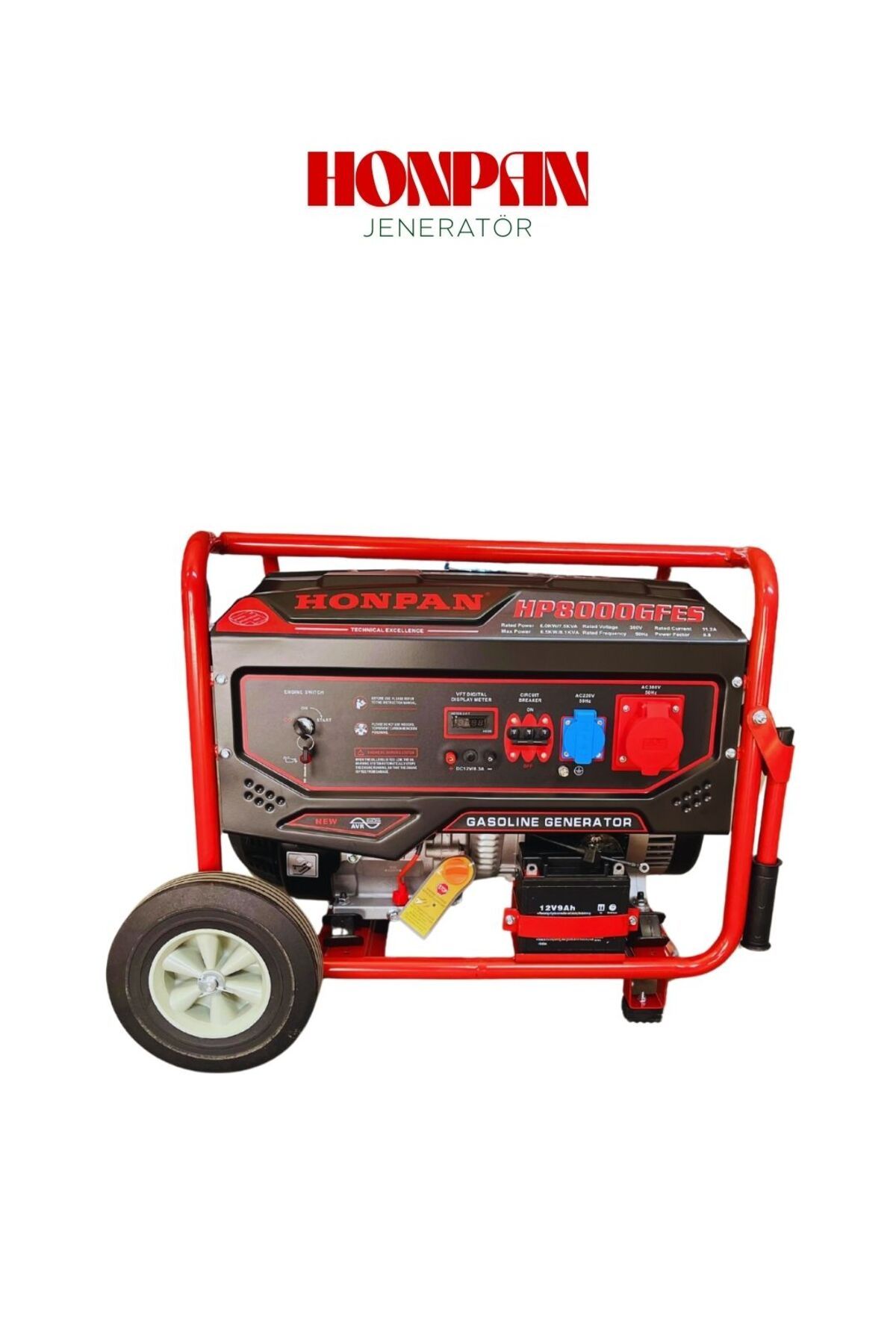 VEPEMİR HONPAN HP8000GFE 8.1 KVA BENZİNLİ MONOFAZE (220V) JENERATÖR