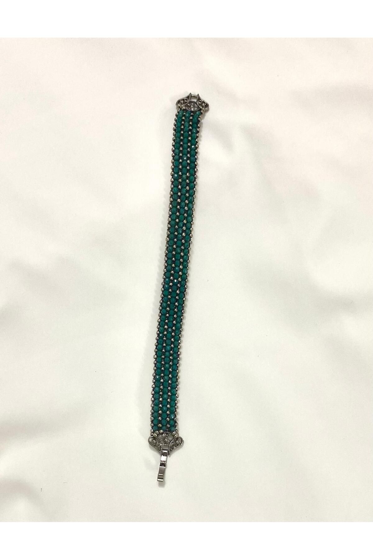 Butik kristal ve round boncuk bileklik