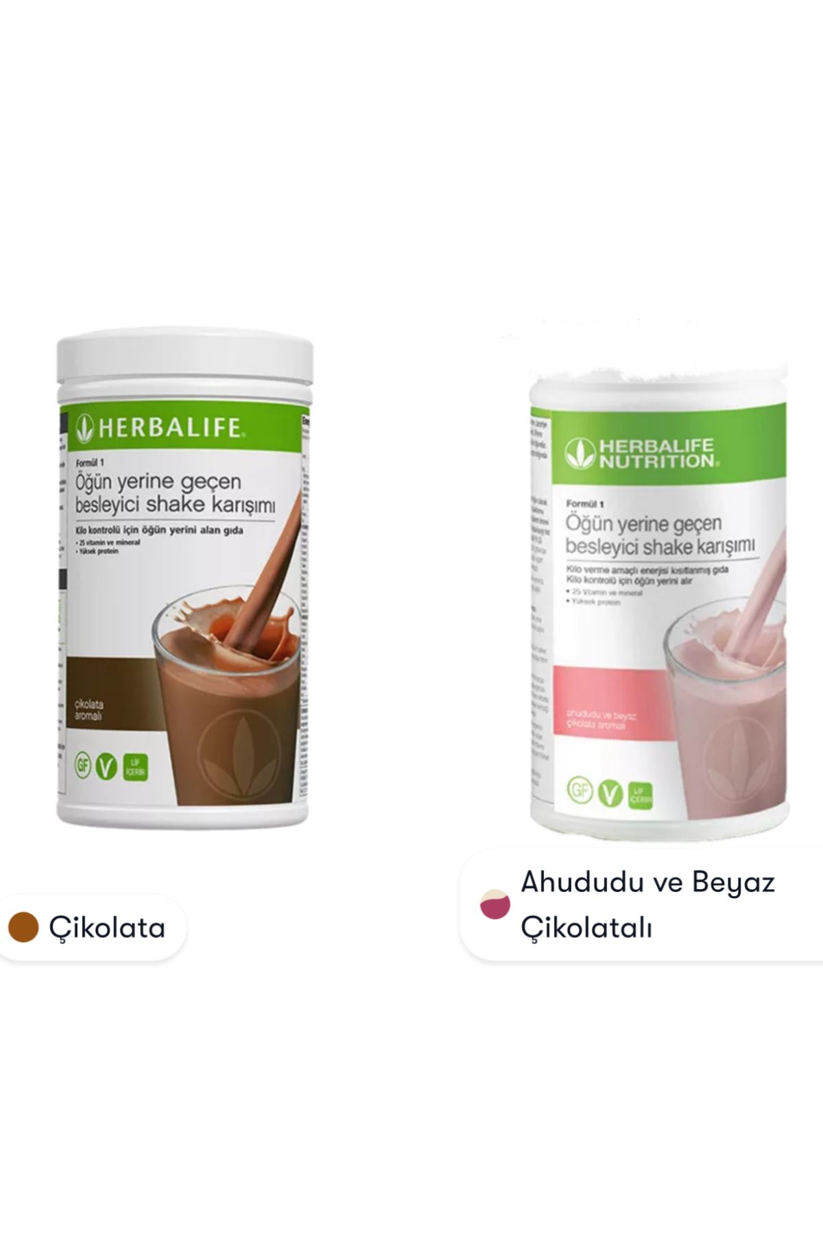 Herbalife Süper İkili Formül 1 Öğün Yerine Geçen Besleyici Shake Karışımı Çikolatalı ve Ahududulu