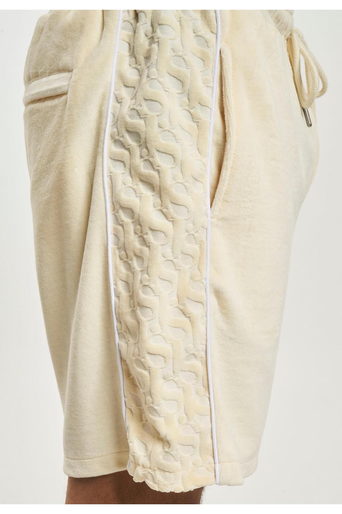 Sean John-Herren Jm232-005-02 Sj Monogram Logo Devorée Stripe Velours Shorts 5
