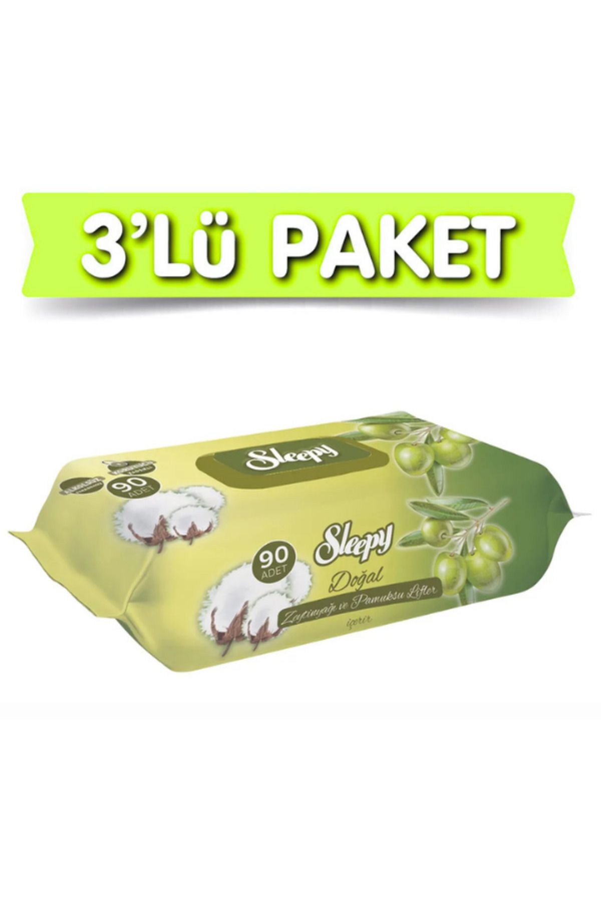 MEZ-PACK SLEEPY ISLAK BEBEK HAVLUSU ZEYTİNYAĞLI 3 PKT