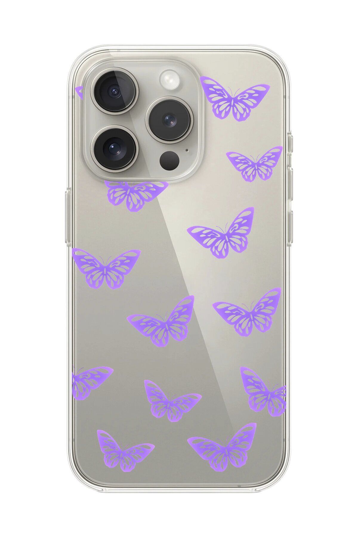 Dali Design iPhone 11 Pro Max Uyumlu Şeffaf Kılıf Şeffaf Şeffaf Kelebek 4 Tasarımlı