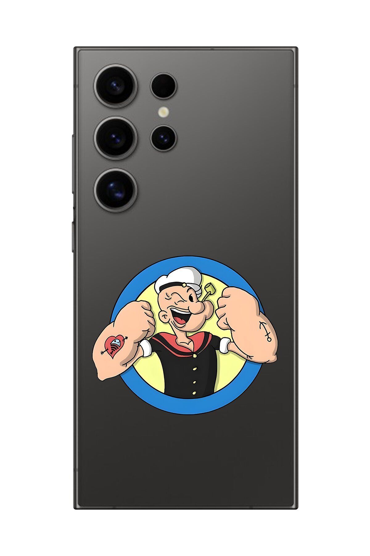 Dali Design Galaxy S24 Ultra Uyumlu Şeffaf Kılıf Cartoon Popeye 12 Tasarımlı