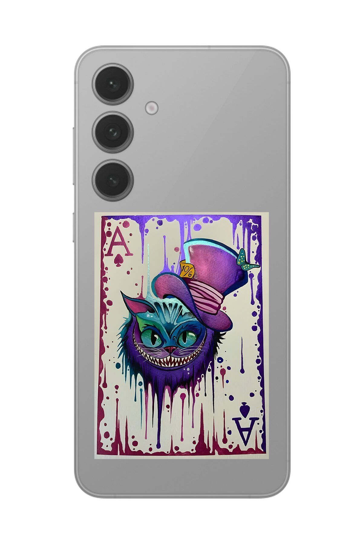 Dali Design Samsung Galaxy S24 Uyumlu Şeffaf Kılıf Kartlar AS 1 Tasarımlı