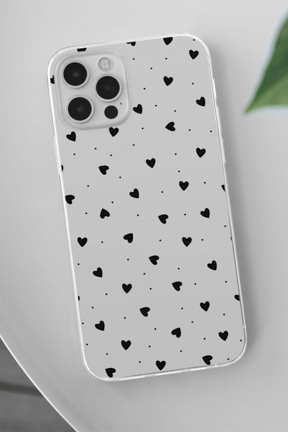 SHOWLIGHT İphone X Uyumlu Mini Kalpler Tasarımlı Premium Telefon Kılıfı