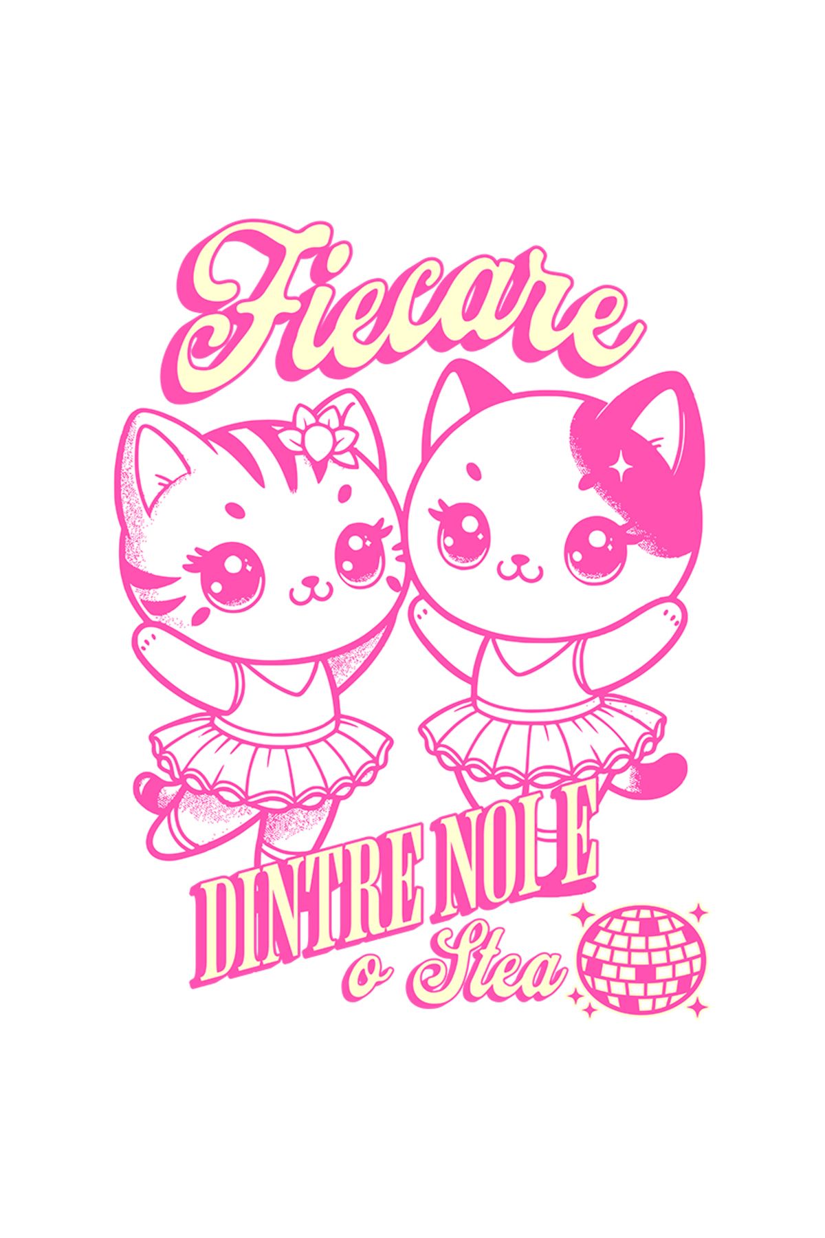 StoryGift Romania Sticker Adeziv 90cm Adeziv Fiecare Dintre Noi E O Stea Pisici Balerine Feme Cu Margini Albe, P - One Size