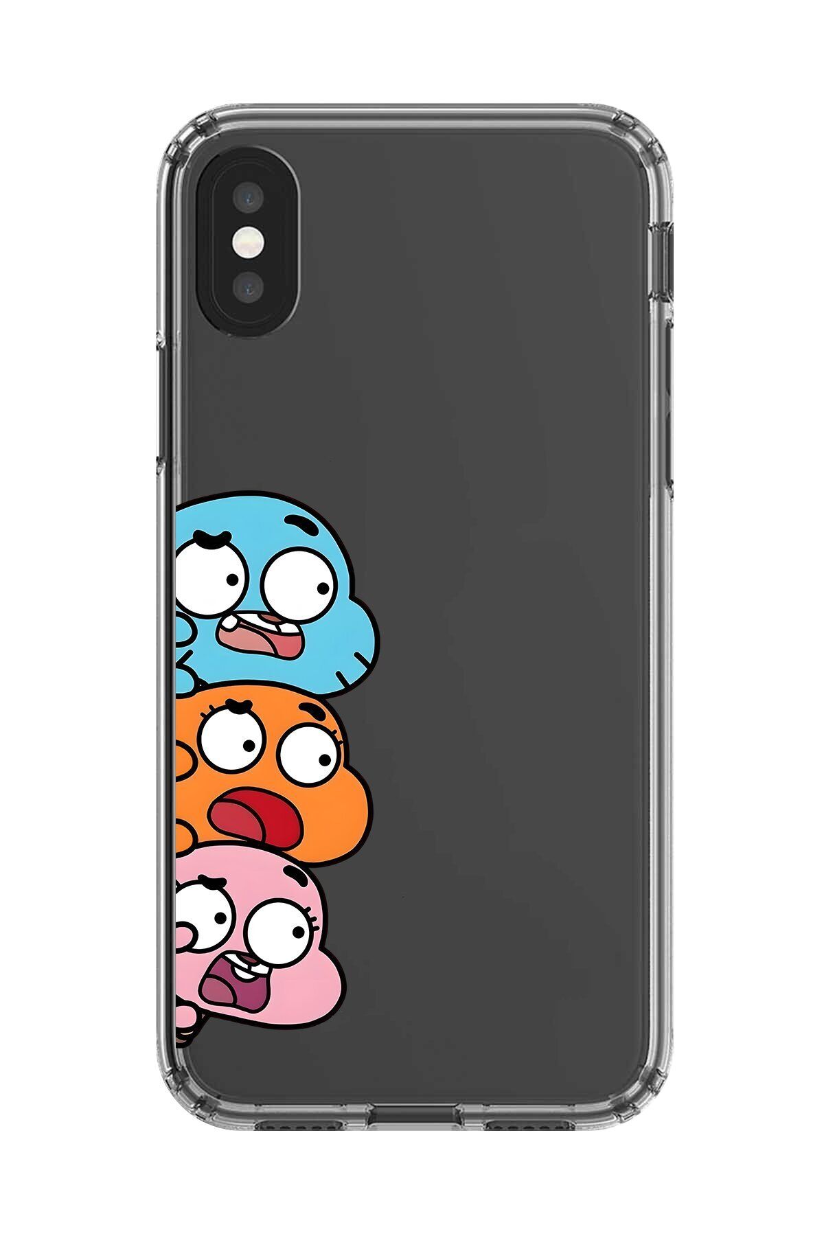Dali Design iPhone X Uyumlu Şeffaf Kılıf Cartoon Gumball 6 Tasarımlı
