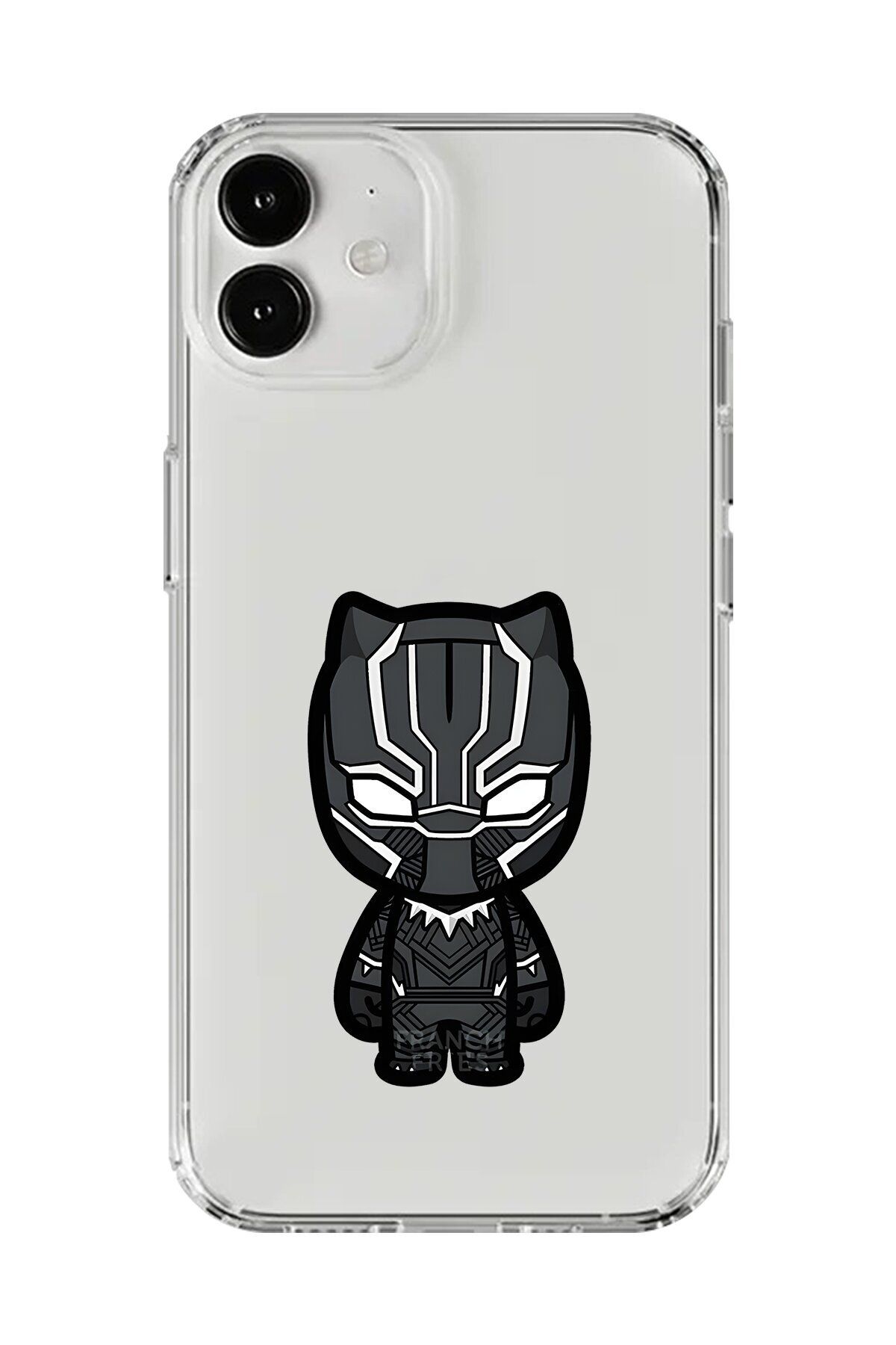Dali Design iPhone 12 Mini Uyumlu Şeffaf Kılıf Chibi Black Panther 6 Tasarımlı