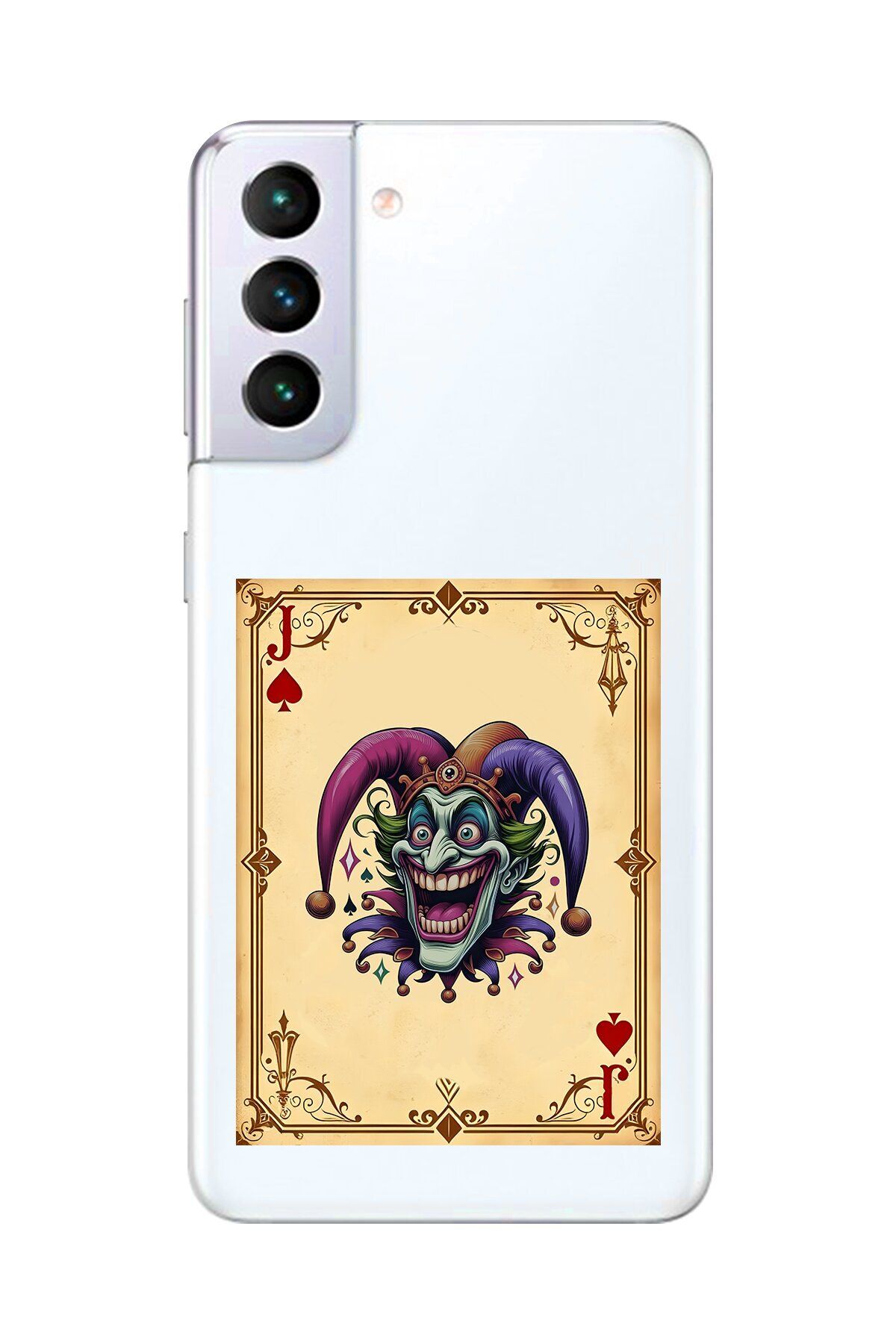 Dali Design Galaxy S21+ Uyumlu Şeffaf Kılıf Kartlar Joker 2 Tasarımlı