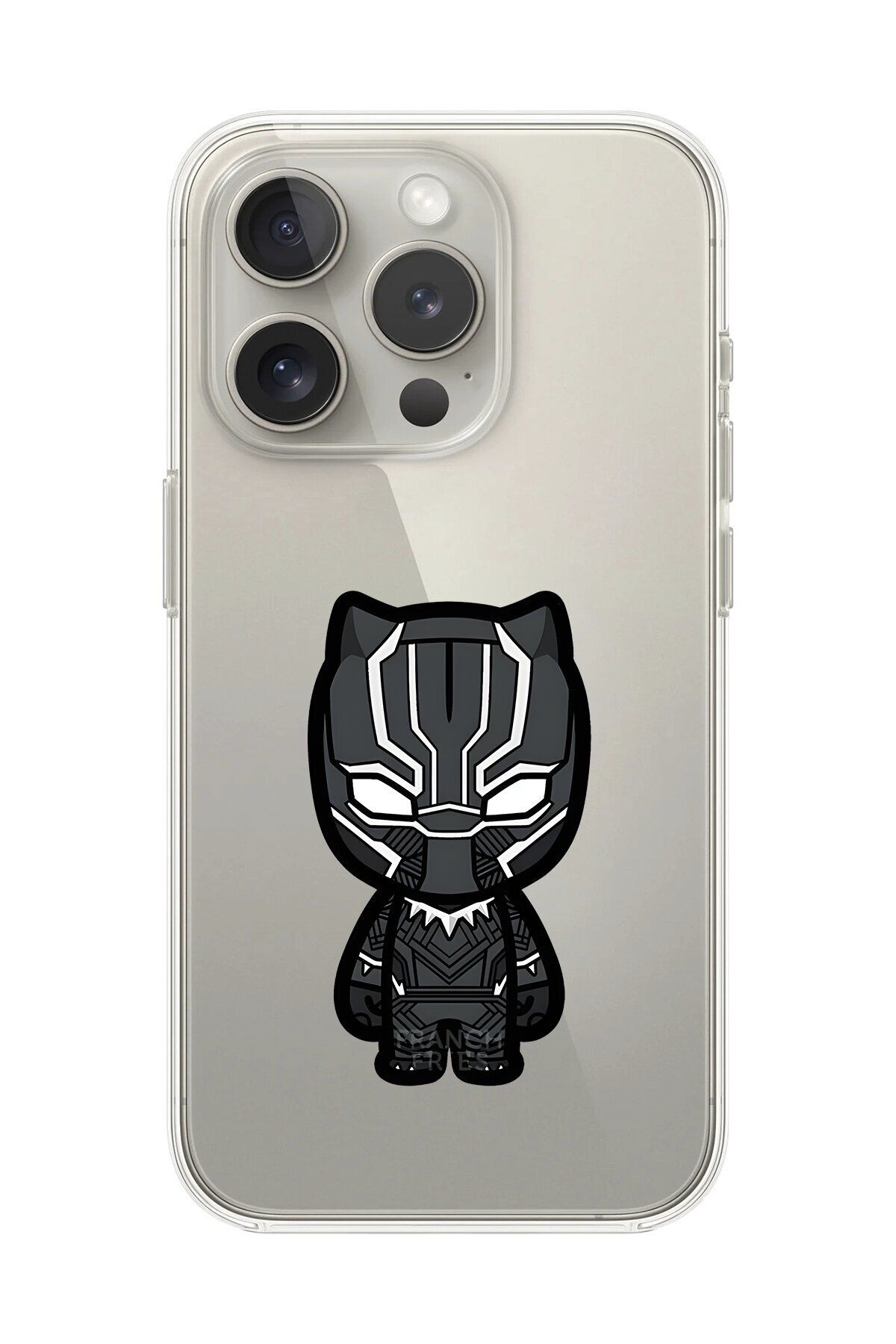 Dali Design iPhone 11 Pro Uyumlu Şeffaf Kılıf Chibi Black Panther 6 Tasarımlı