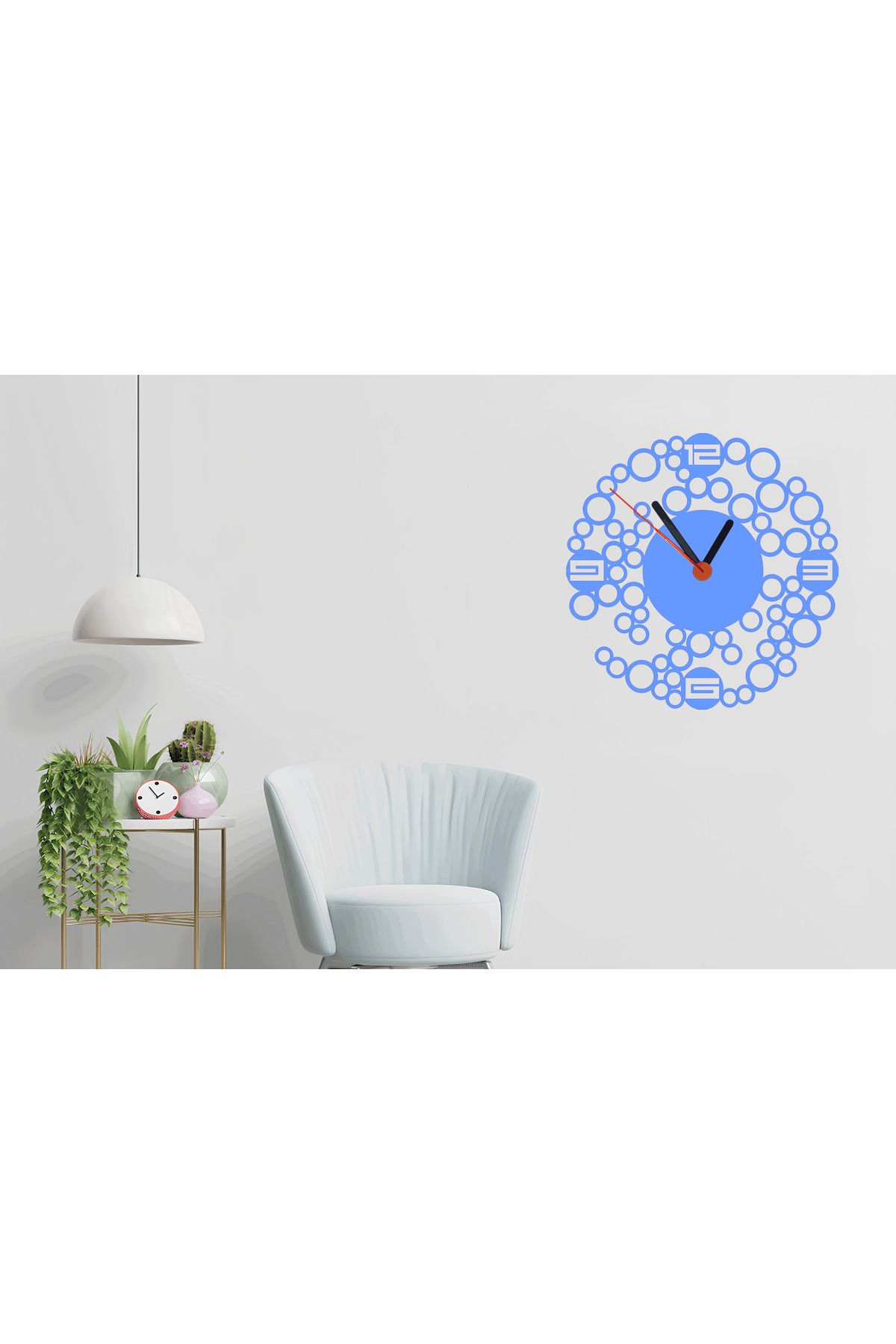 BaggyMood YUVARLAK ÇOK RENKLİ 40*40CM DUVAR SAATİ