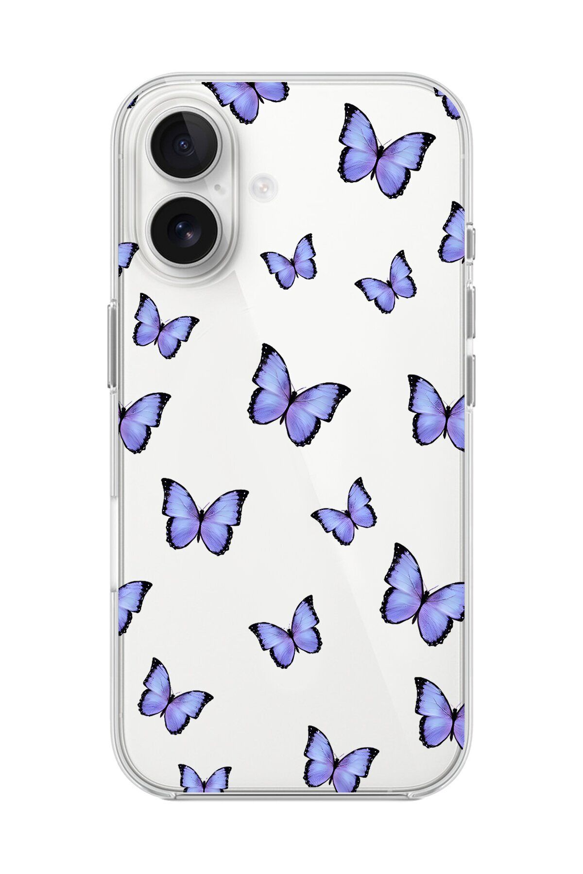 Dali Design iPhone 16 Plus Uyumlu Şeffaf Kılıf Şeffaf Şeffaf Kelebek 3 Tasarımlı
