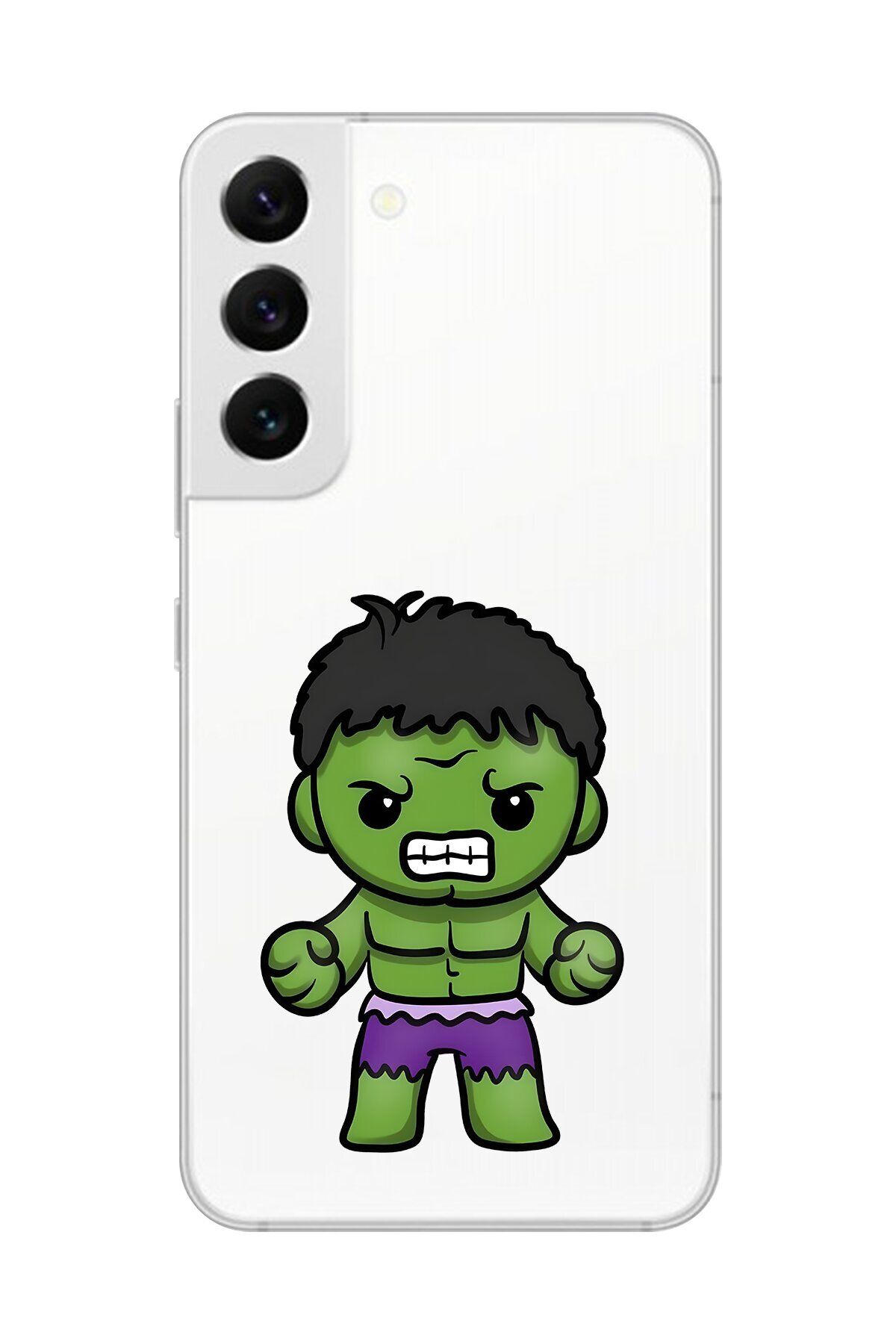 Dali Design Galaxy S22 Uyumlu Şeffaf Kılıf Chibi Hulk 3 Tasarımlı