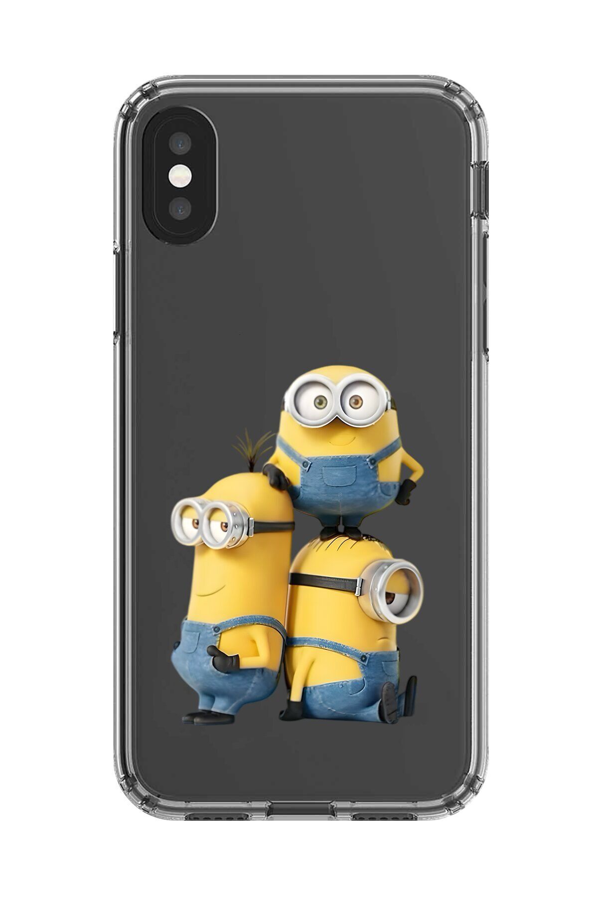 Dali Design iPhone XS Max Uyumlu Şeffaf Kılıf Cartoon Minions 10 Tasarımlı