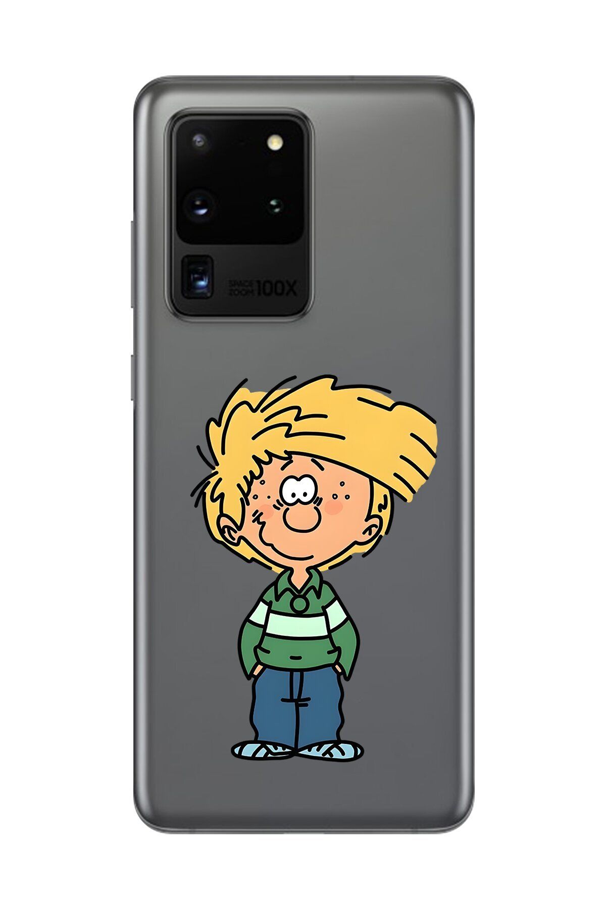 Dali Design Galaxy S20 Ultra Uyumlu Şeffaf Kılıf Cartoon Cedric 2 Tasarımlı
