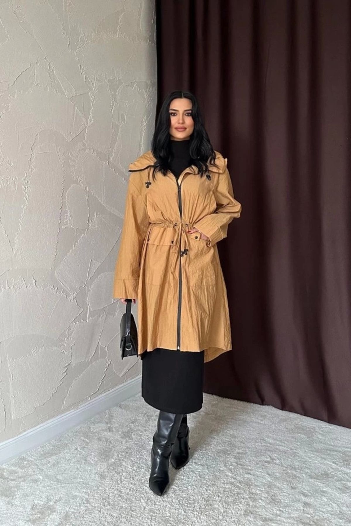 nedo7 Taba Askı Detaylı Trençkot
