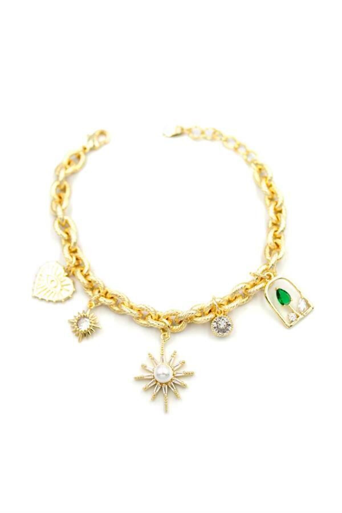 Royaleks Zincir Charm Bileklik - Altın