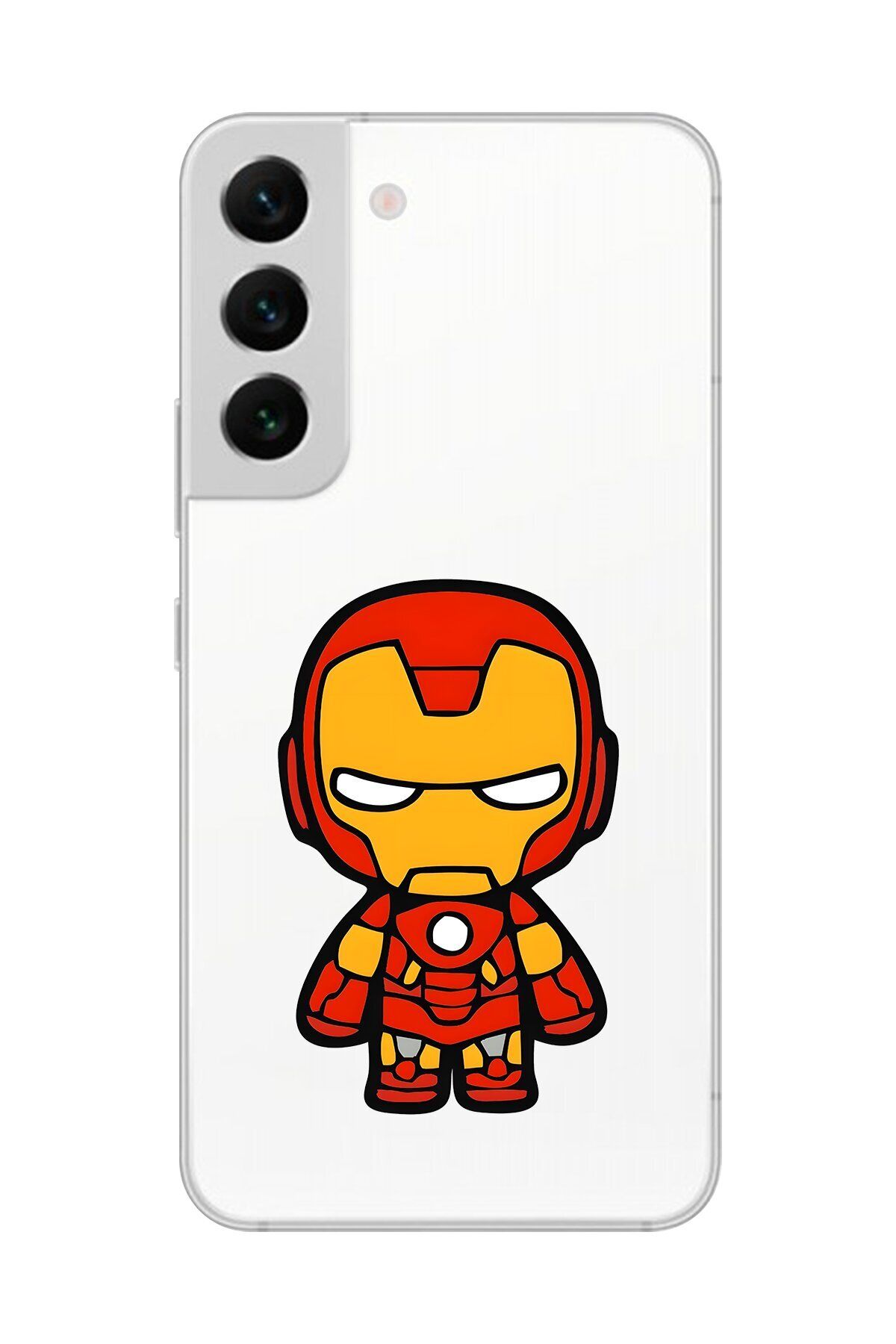 Dali Design Galaxy S22+ Uyumlu Şeffaf Kılıf Chibi Iron-Man 2 Tasarımlı