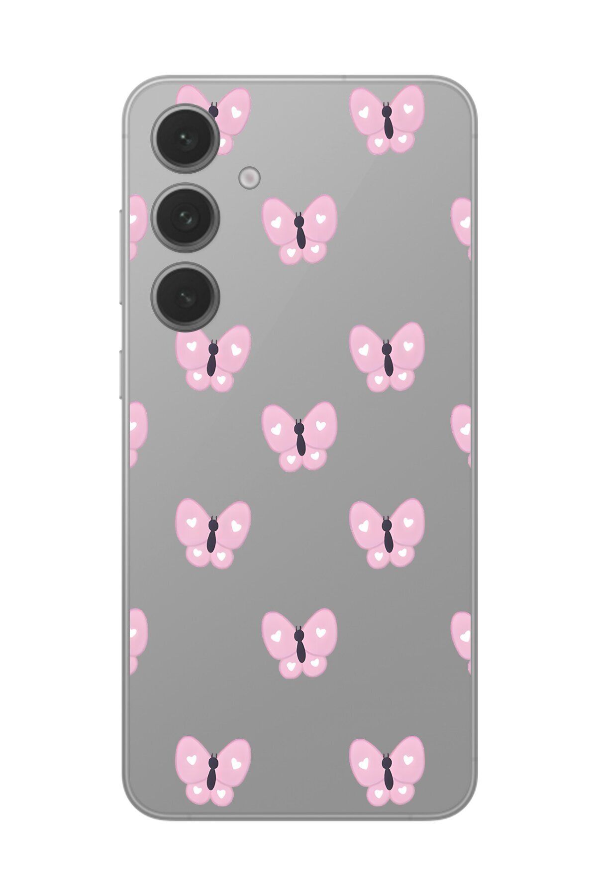 Dali Design Galaxy S24+ Uyumlu Şeffaf Kılıf Şeffaf Şeffaf Kelebek 1 Tasarımlı