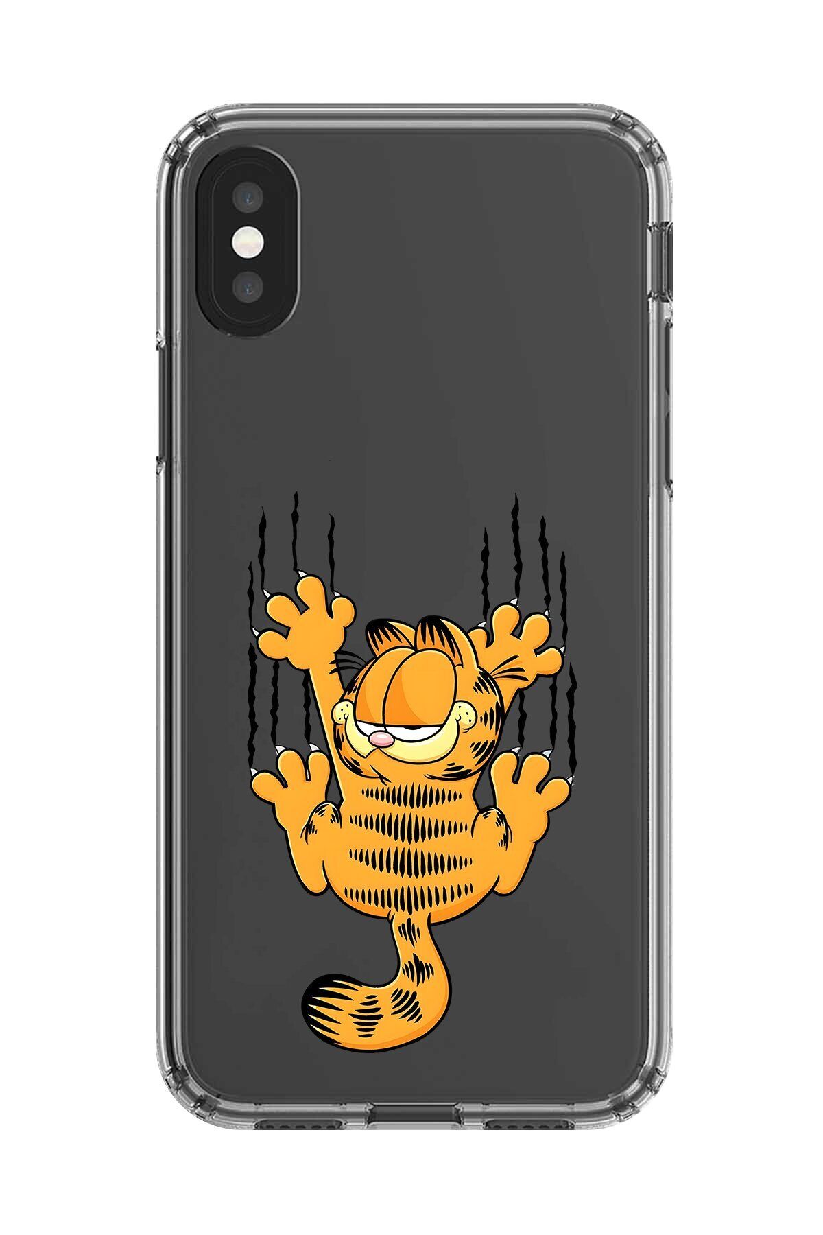 Dali Design iPhone X Uyumlu Şeffaf Kılıf Cartoon Garfield 4 Tasarımlı