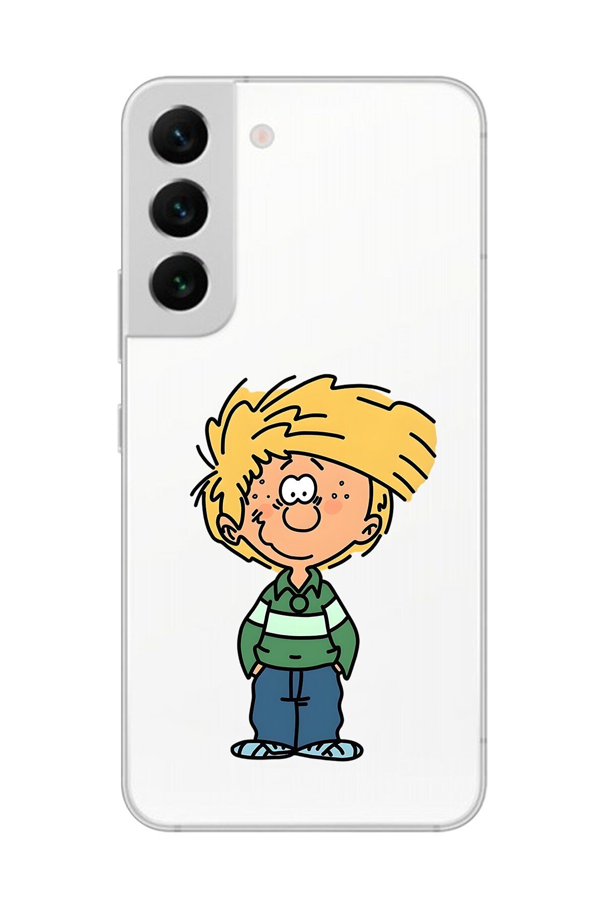 Dali Design Galaxy S22+ Uyumlu Şeffaf Kılıf Cartoon Cedric 2 Tasarımlı