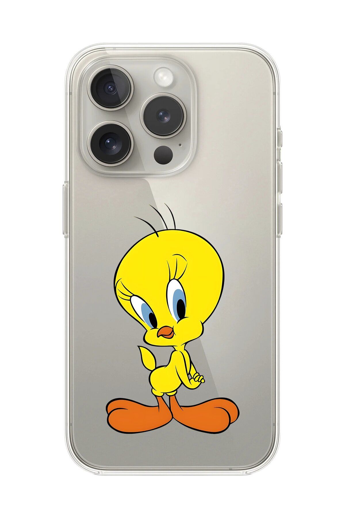 Dali Design iPhone 15 Pro Uyumlu Şeffaf Kılıf Cartoon Tweety 17 Tasarımlı