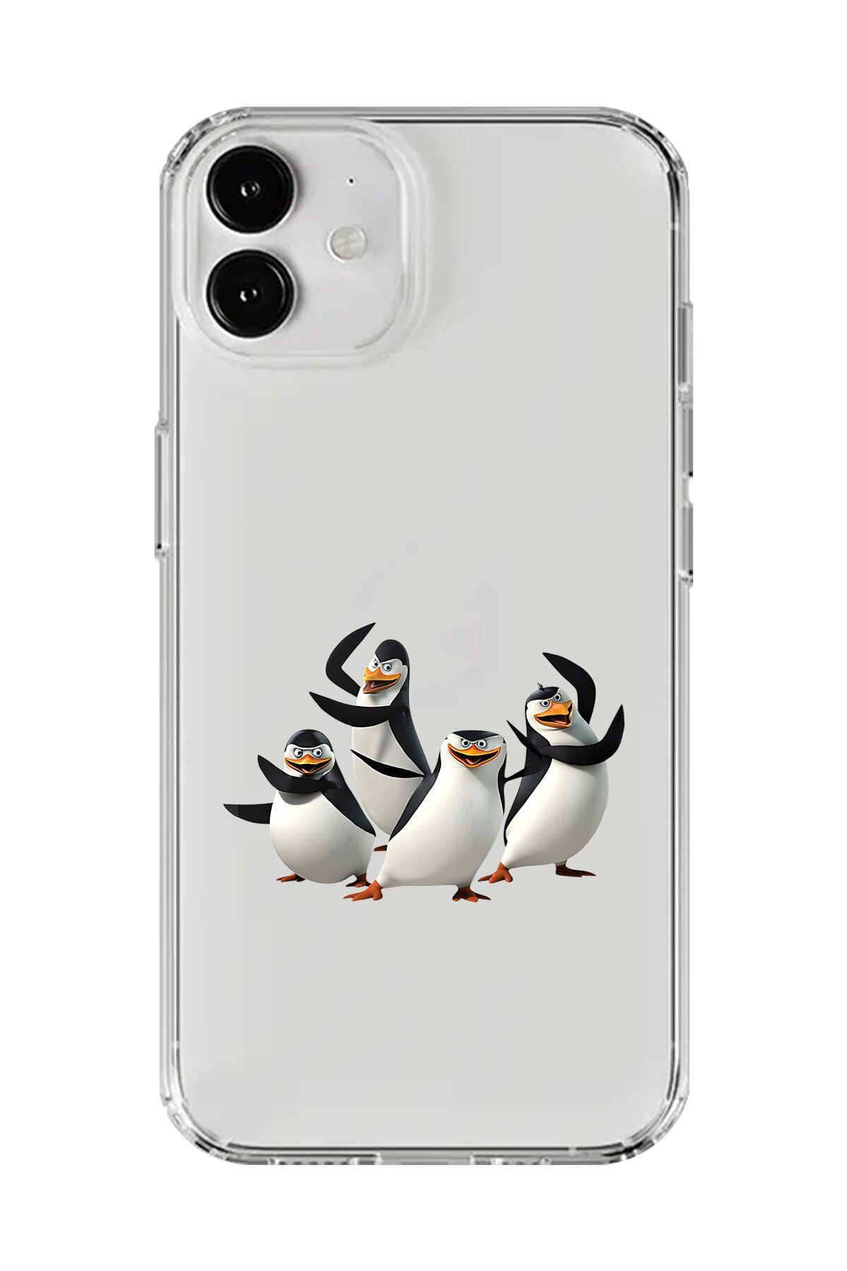 Dali Design iPhone 12 Mini Uyumlu Şeffaf Kılıf Cartoon Madagaskar Penguenleri 8 Tasarımlı