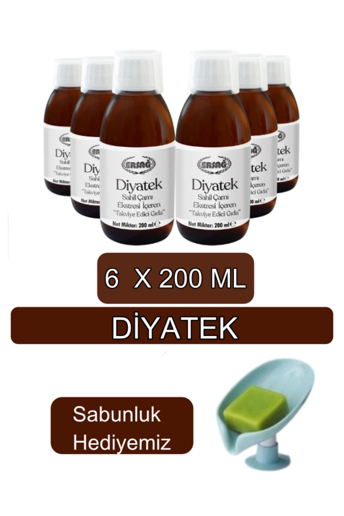 Ersağ Diyatek Sahil Çamı Ekstresi 6'lı Paket - Sabunluk Hediyemiz 4048-2