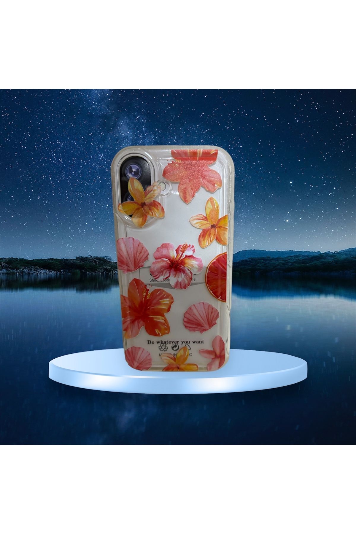 SEM STORE İPHONE 16 UYUMLU ÇİÇEK DESENLİ ŞEFFAF SİLİKON KILIF