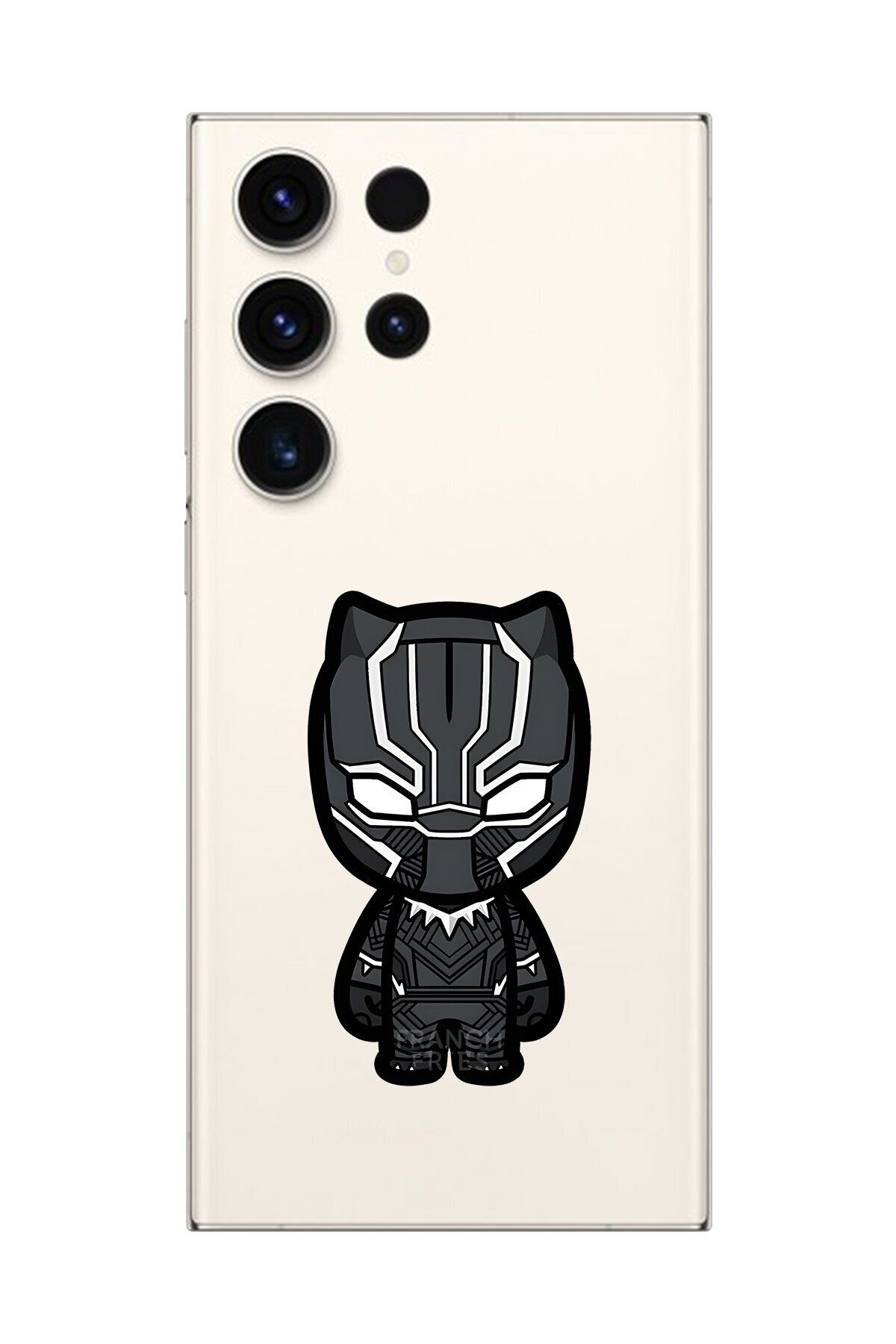 Dali Design Galaxy S23 Ultra Uyumlu Şeffaf Kılıf Chibi Black Panther 6 Tasarımlı