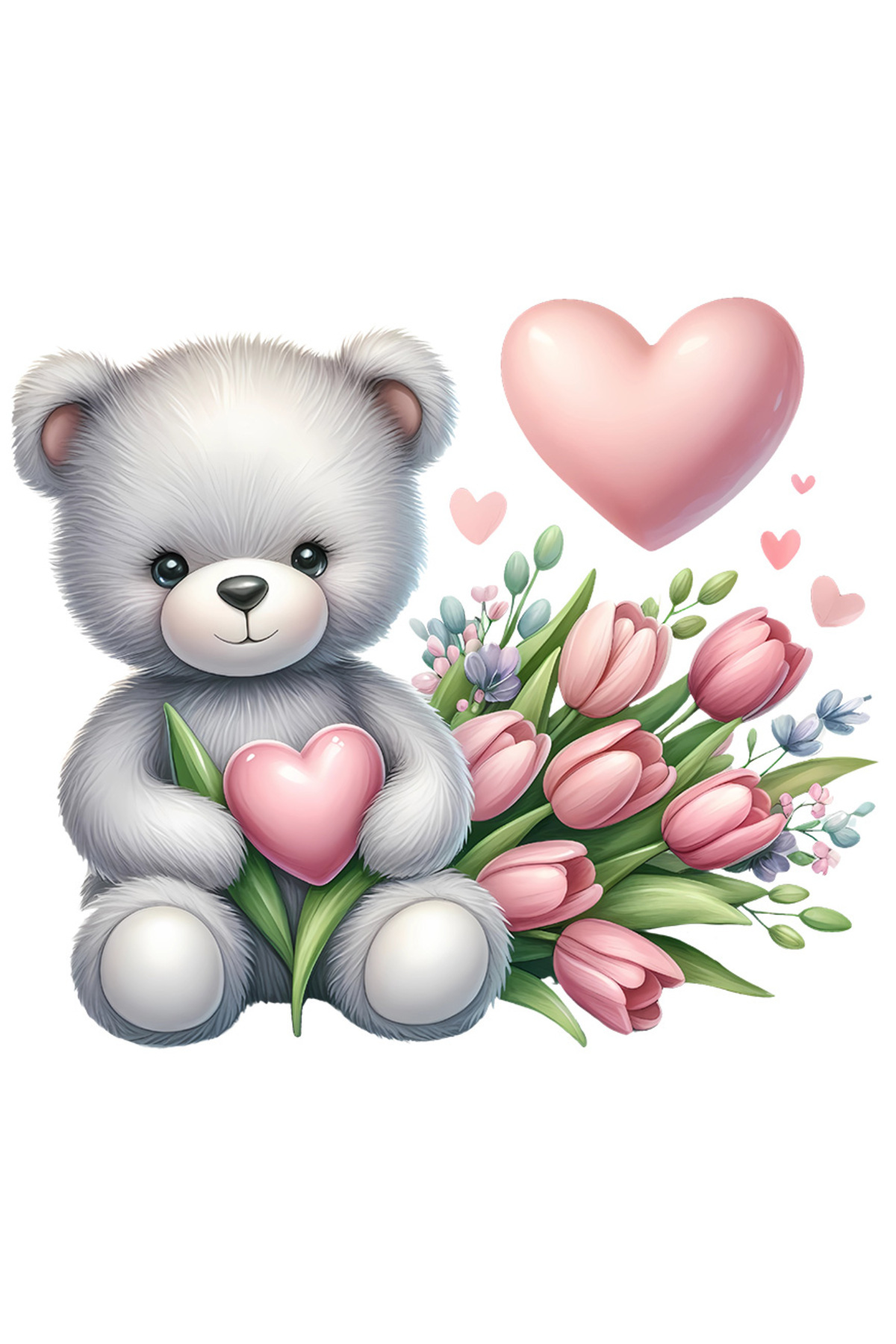 StoryGift Romania Sticker Eticheta 50CM cu un ursulet de plus care tine ...