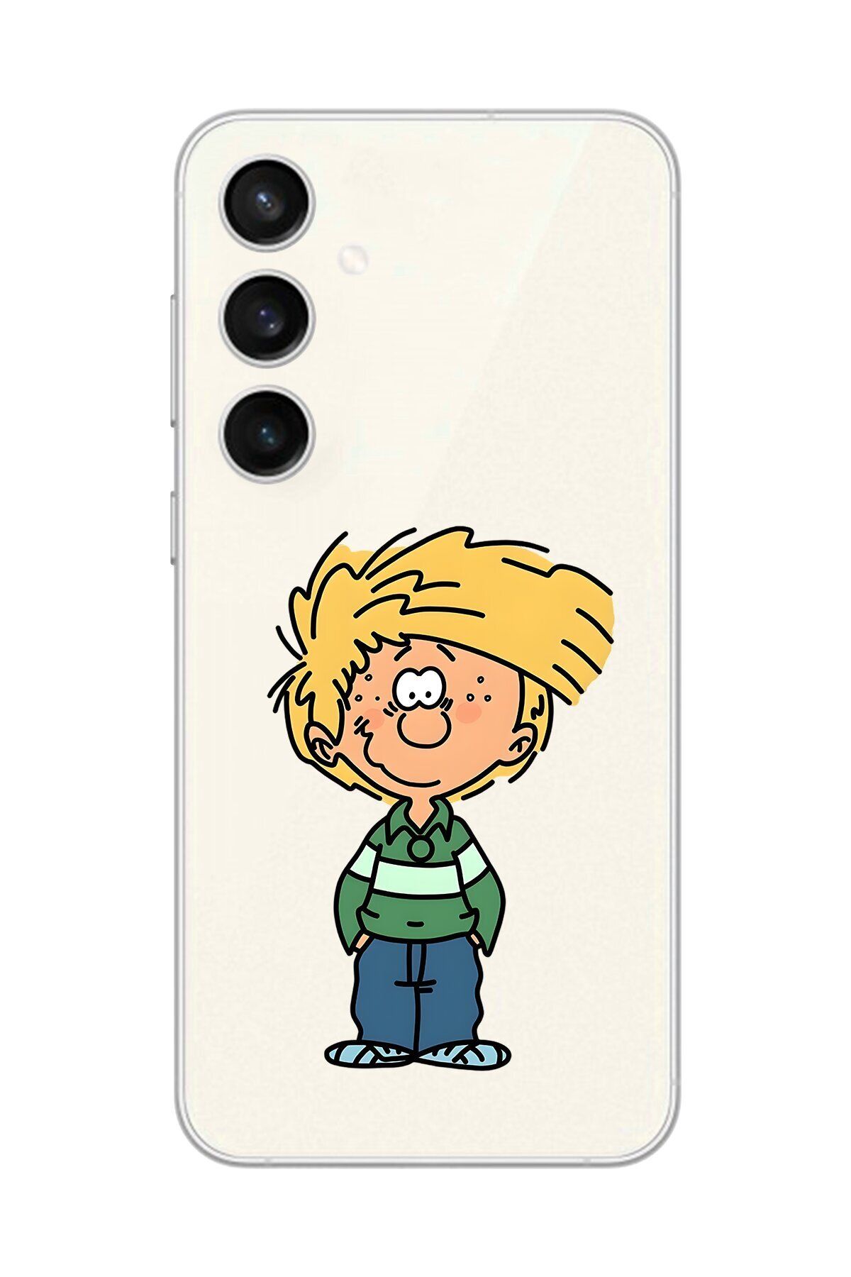 Dali Design Galaxy S23 Uyumlu Şeffaf Kılıf Cartoon Cedric 2 Tasarımlı