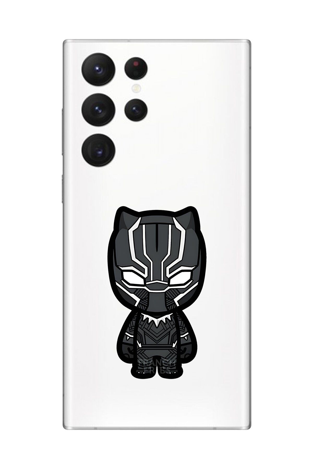 Dali Design Samsung Galaxy S22 Ultra Uyumlu Şeffaf Kılıf Chibi Black Panther 6 Tasarımlı