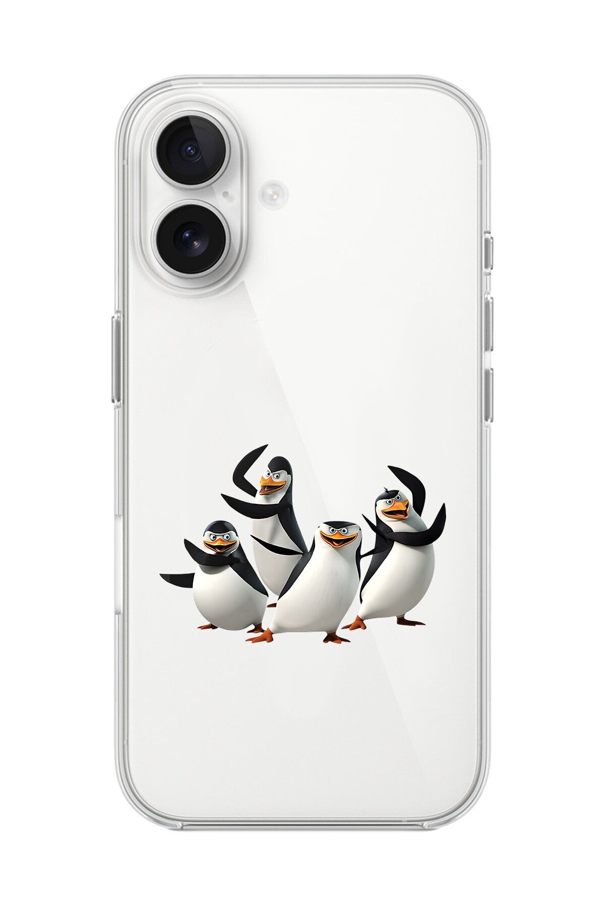 Dali Design iPhone 16 Plus Uyumlu Şeffaf Kılıf Cartoon Madagaskar Penguenleri 8 Tasarımlı