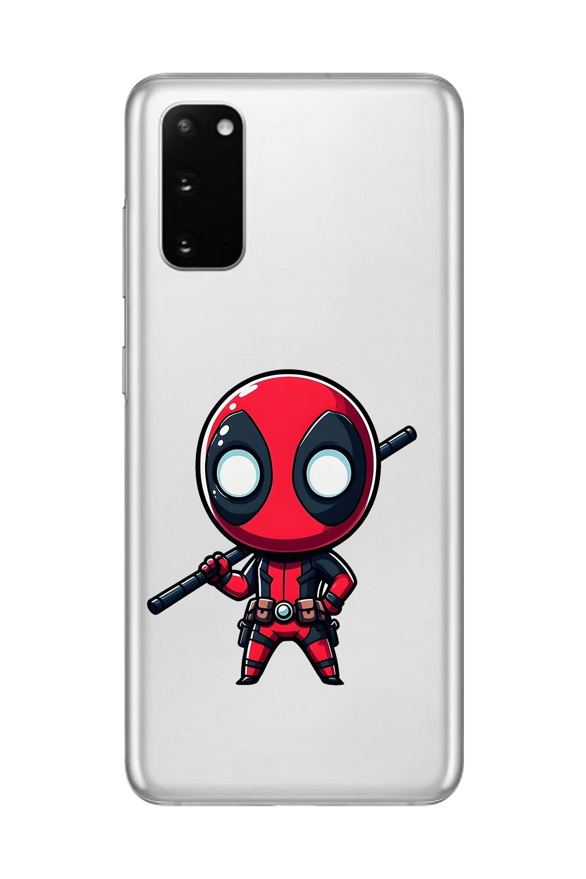 Dali Design Galaxy S20+ Uyumlu Şeffaf Kılıf Chibi Deadpool 8 Tasarımlı