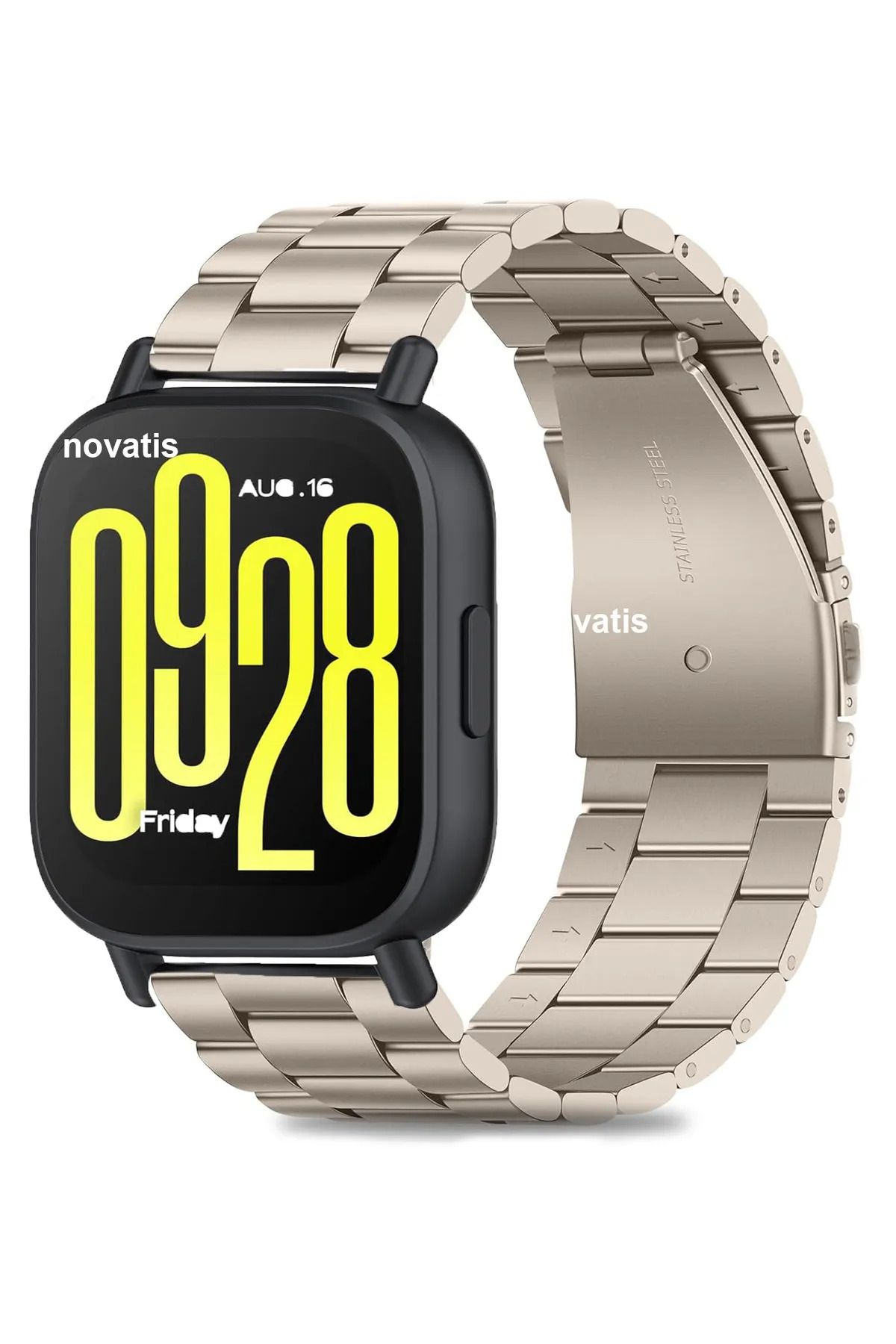 Dexmon Redmi Watch 5 Active / Redmi Watch 5 Lite Uyumlu 22mm Metal Paslanmaz Çelik Kordon