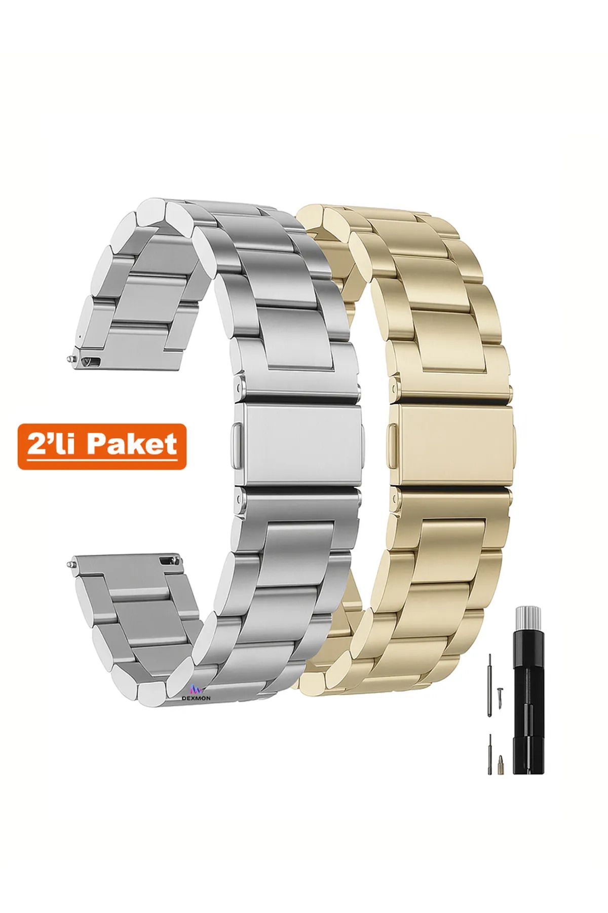 Dexmon Samsung Galaxy Watch 4/5/6/7/fe/40/40/44 Classic 42/43/46/47MM Uyumlu 20mm Metal Paslanmaz Kordon