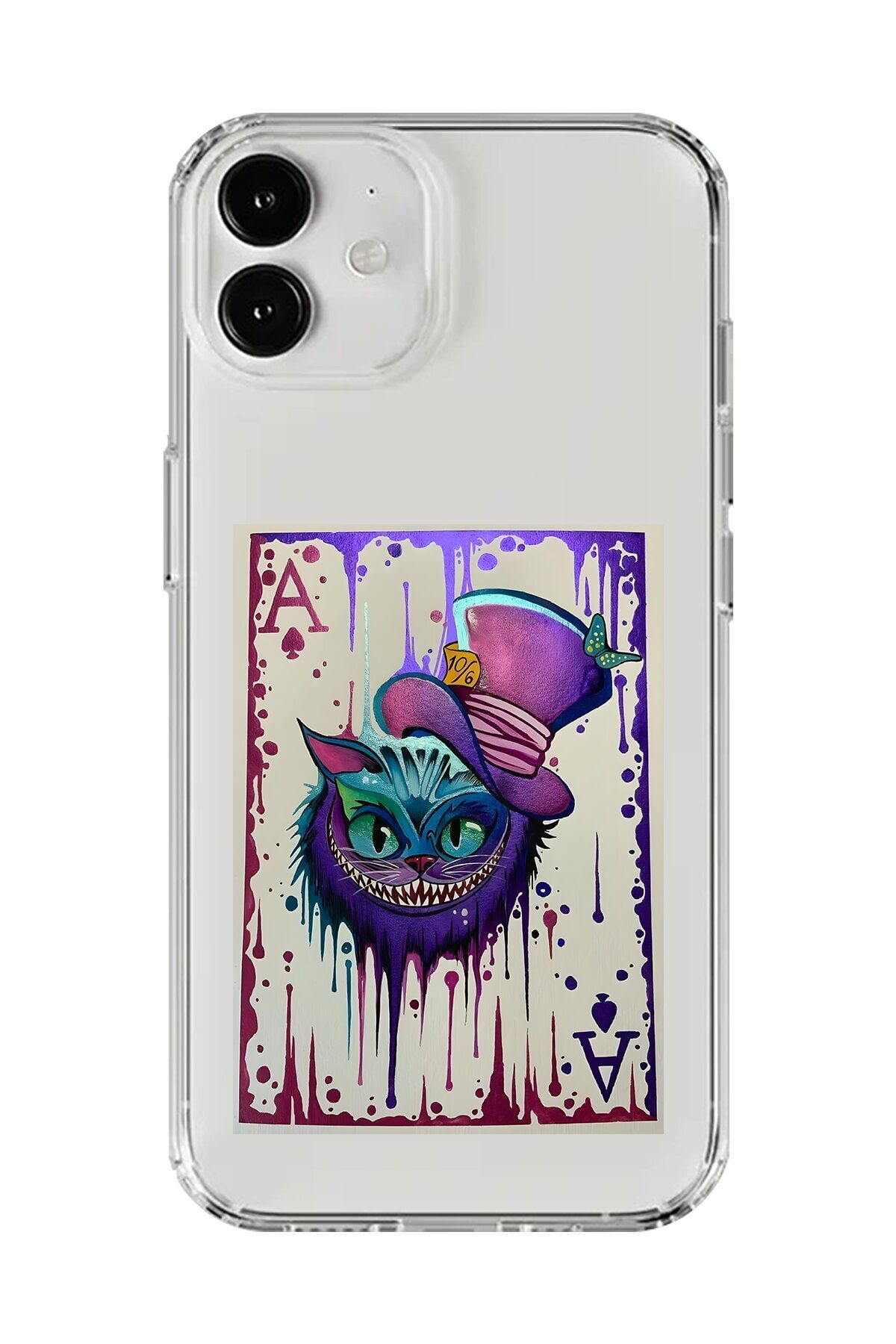 Dali Design iPhone 12 Mini Uyumlu Şeffaf Kılıf Kartlar AS 1 Tasarımlı