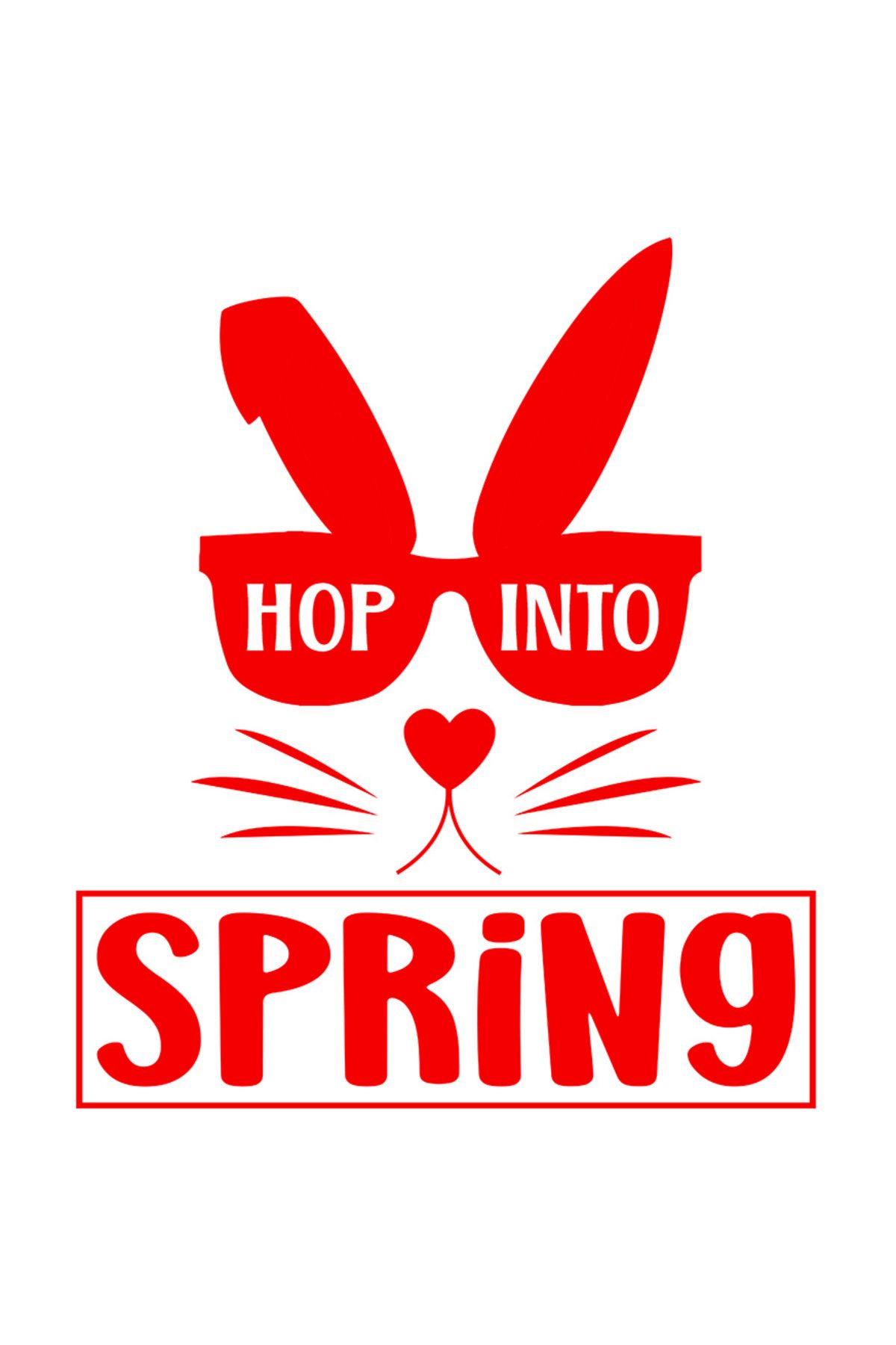StoryGift Romania Sticker Autocolant 30cm Exterior Cu Un Iepuras Cu Ochelari Si Mesajul "hop Into Spring" - Topa - One Size