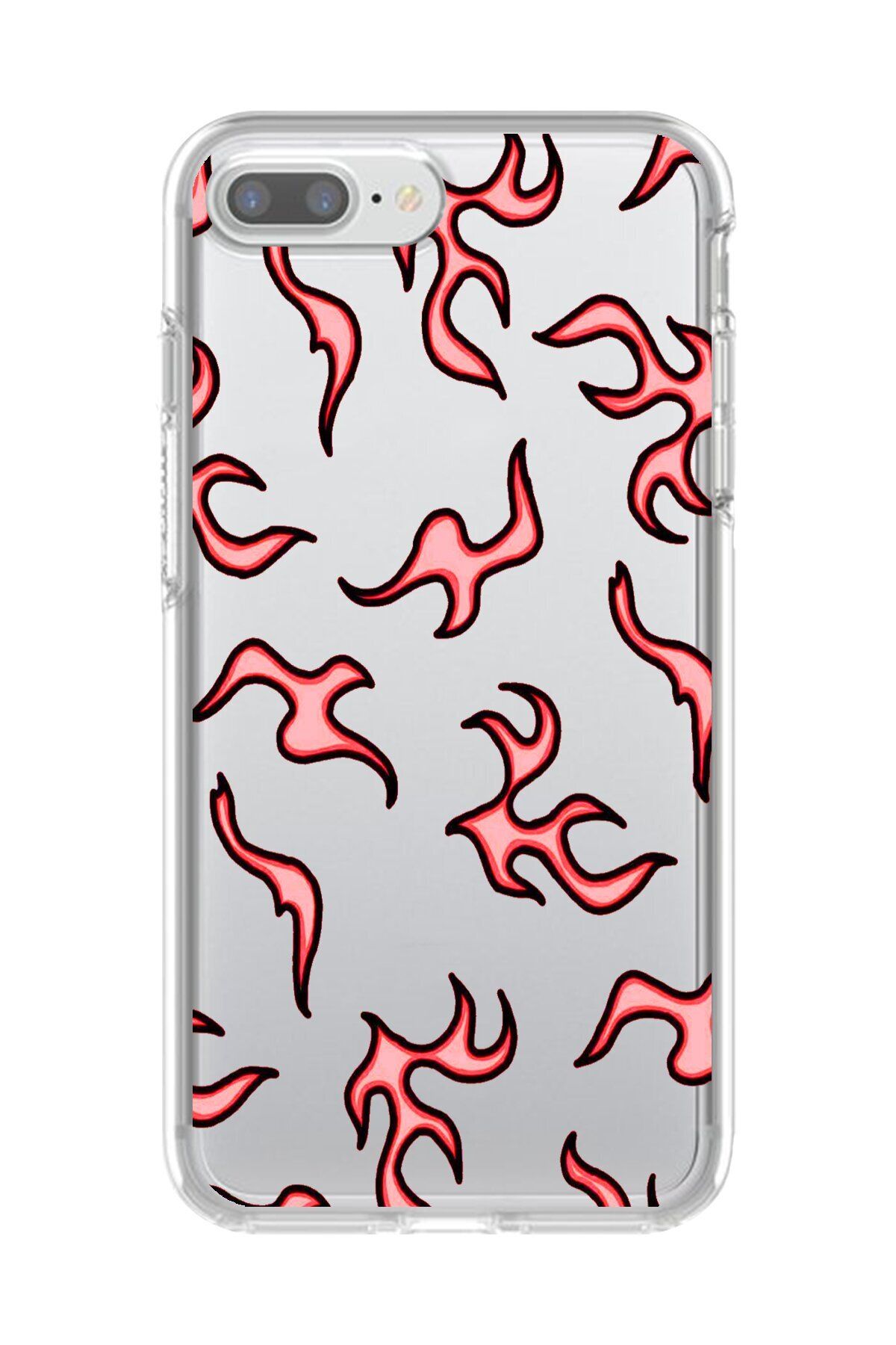 Dali Design iPhone 7 Plus Uyumlu Şeffaf Kılıf Şeffaf Wallpaper 4 Tasarımlı