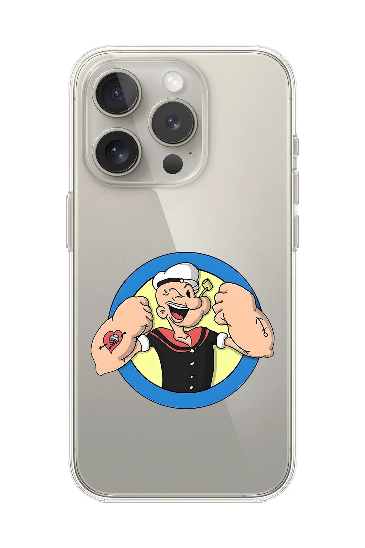 Dali Design iPhone 13 Pro Uyumlu Şeffaf Kılıf Cartoon Popeye 12 Tasarımlı