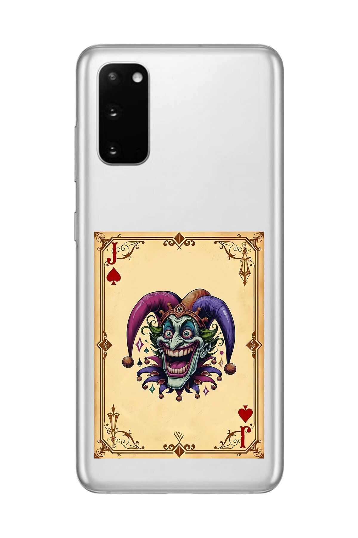 Dali Design Galaxy S20 Uyumlu Şeffaf Kılıf Kartlar Joker 2 Tasarımlı