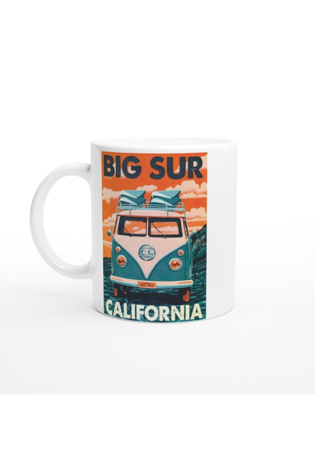 Wisdom Rain Big Sur California Retro Minibüs Baskılı Kupa Bardak