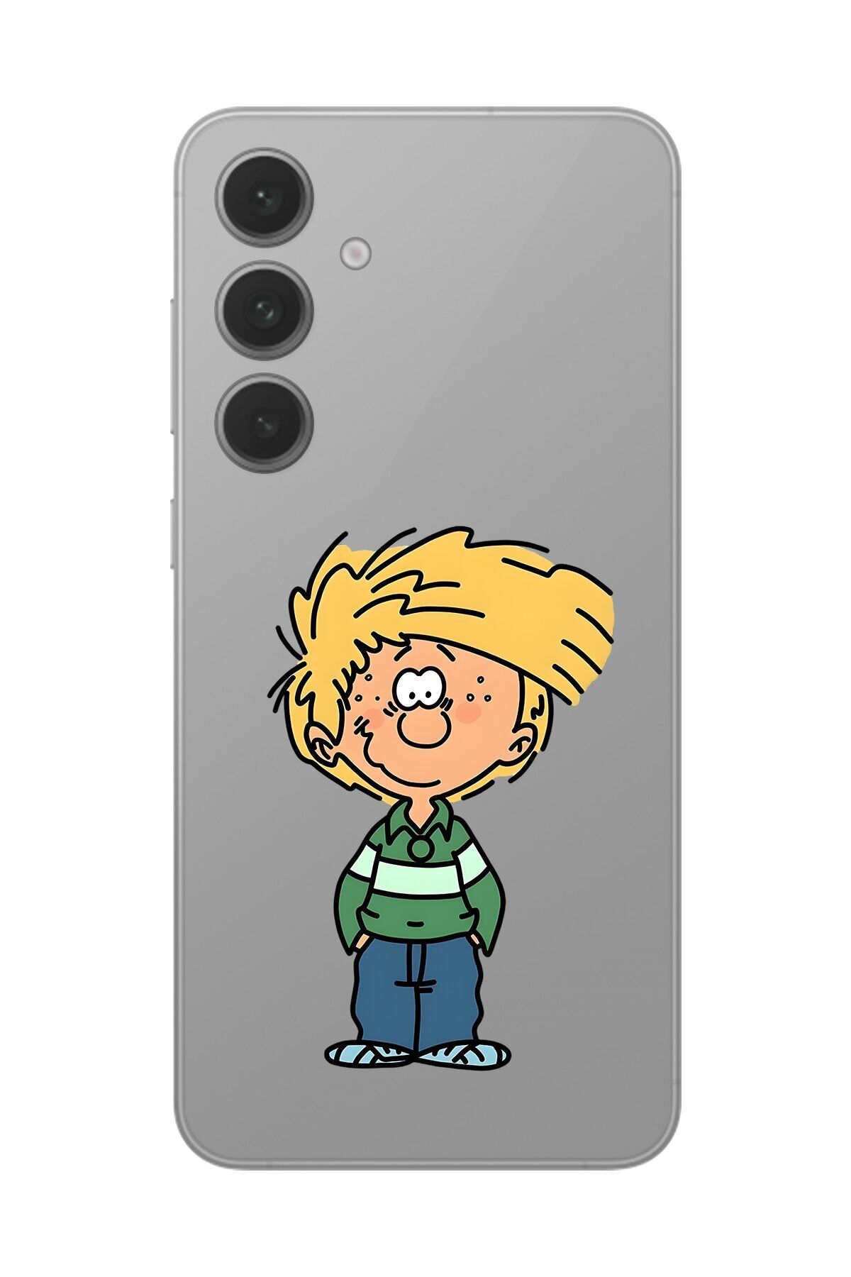 Dali Design Galaxy S24 Uyumlu Şeffaf Kılıf Cartoon Cedric 2 Tasarımlı