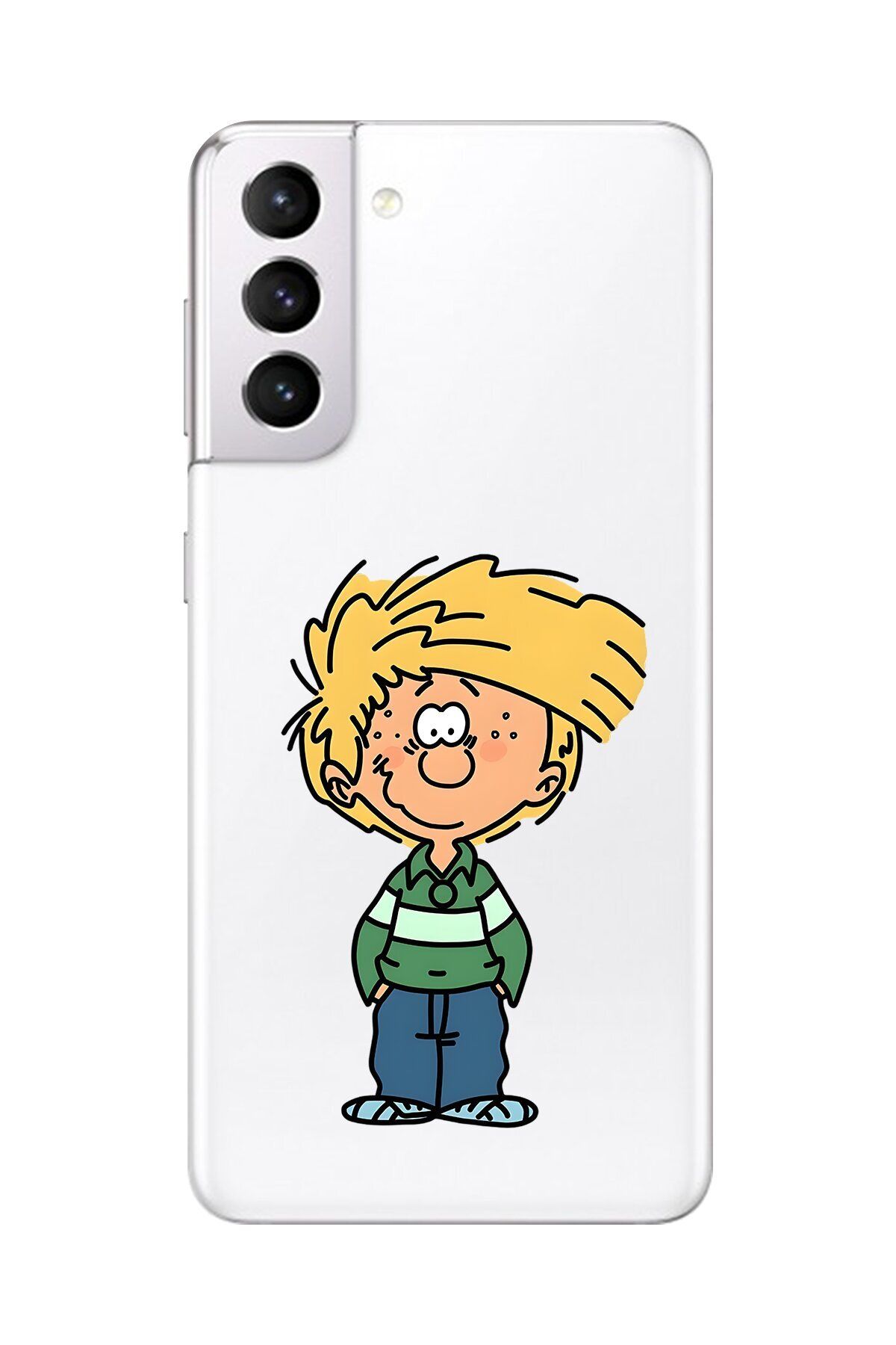 Dali Design Galaxy S21 Uyumlu Şeffaf Kılıf Cartoon Cedric 2 Tasarımlı