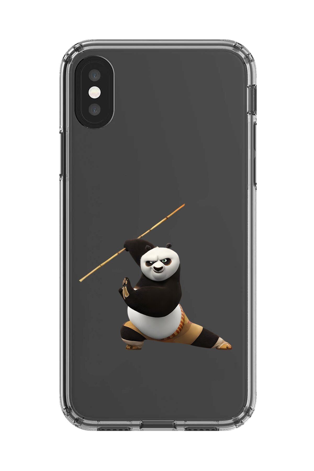 Dali Design iPhone XS Uyumlu Şeffaf Kılıf Cartoon Kung Fu Po 7 Tasarımlı
