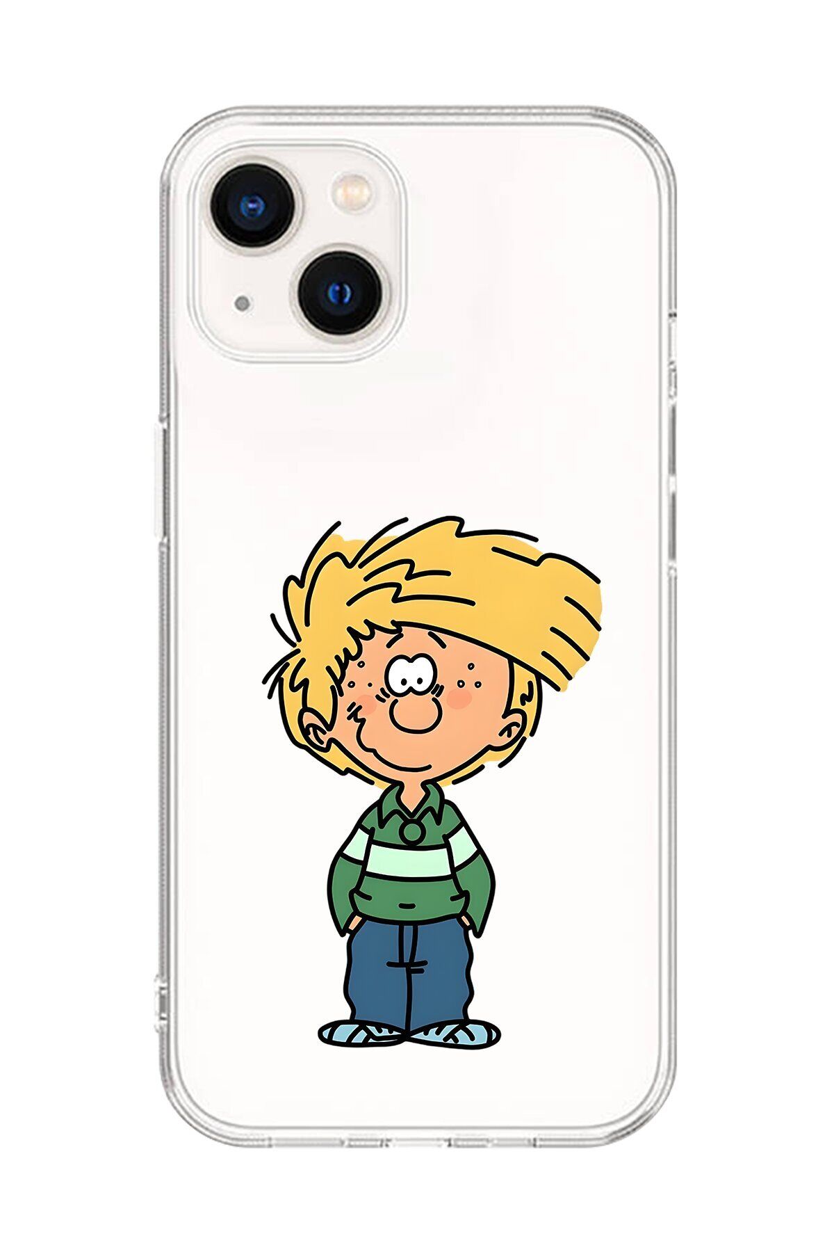 Dali Design iPhone 14 Uyumlu Şeffaf Kılıf Cartoon Cedric 2 Tasarımlı