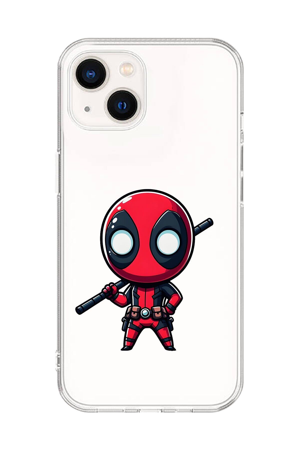 Dali Design iPhone 15 Plus Uyumlu Şeffaf Kılıf Chibi Deadpool 8 Tasarımlı