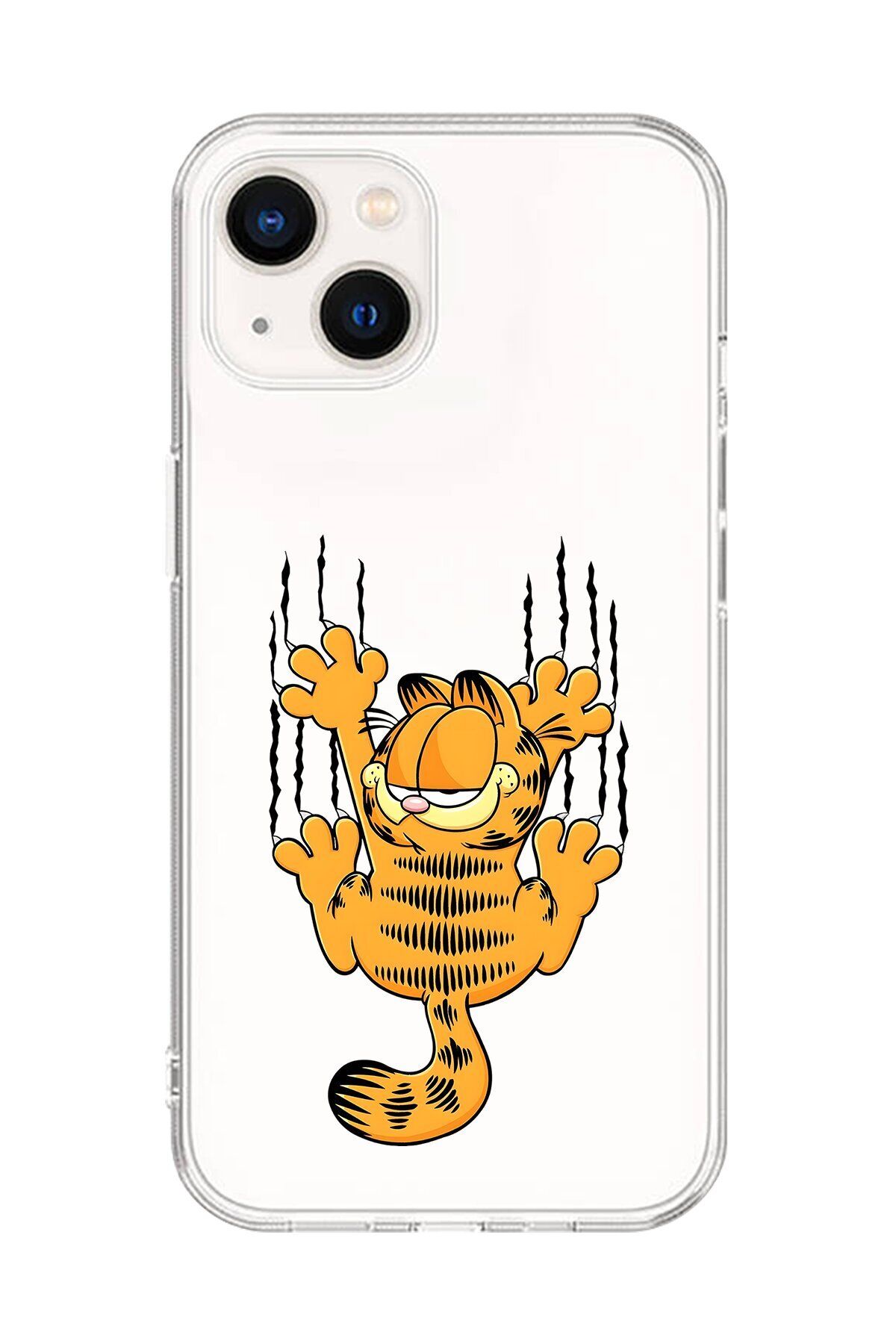 Dali Design iPhone 14 Plus Uyumlu Şeffaf Kılıf Cartoon Garfield 4 Tasarımlı